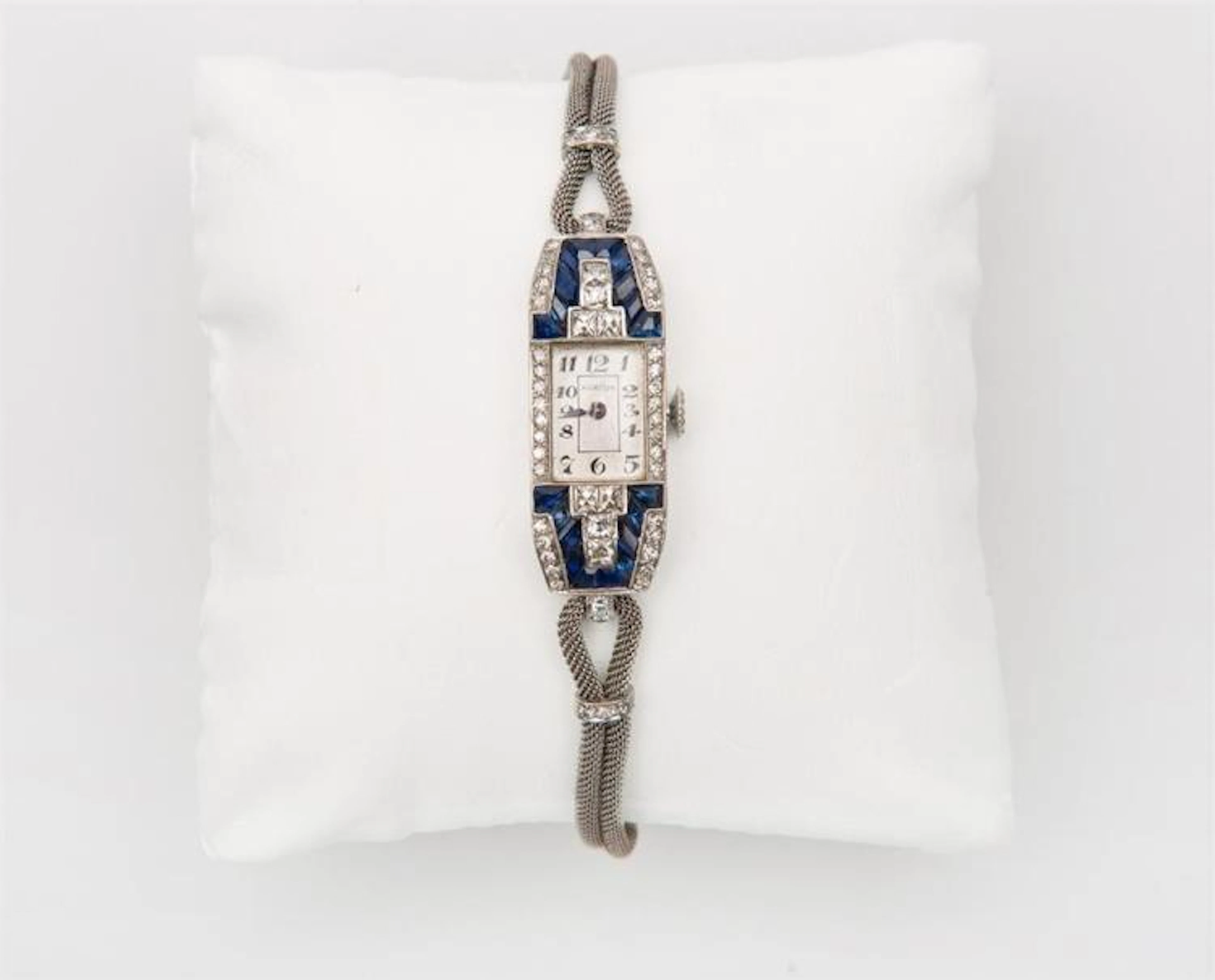 MARCUS & CO. Platinum, Diamond, and Sapphire Wristwatch