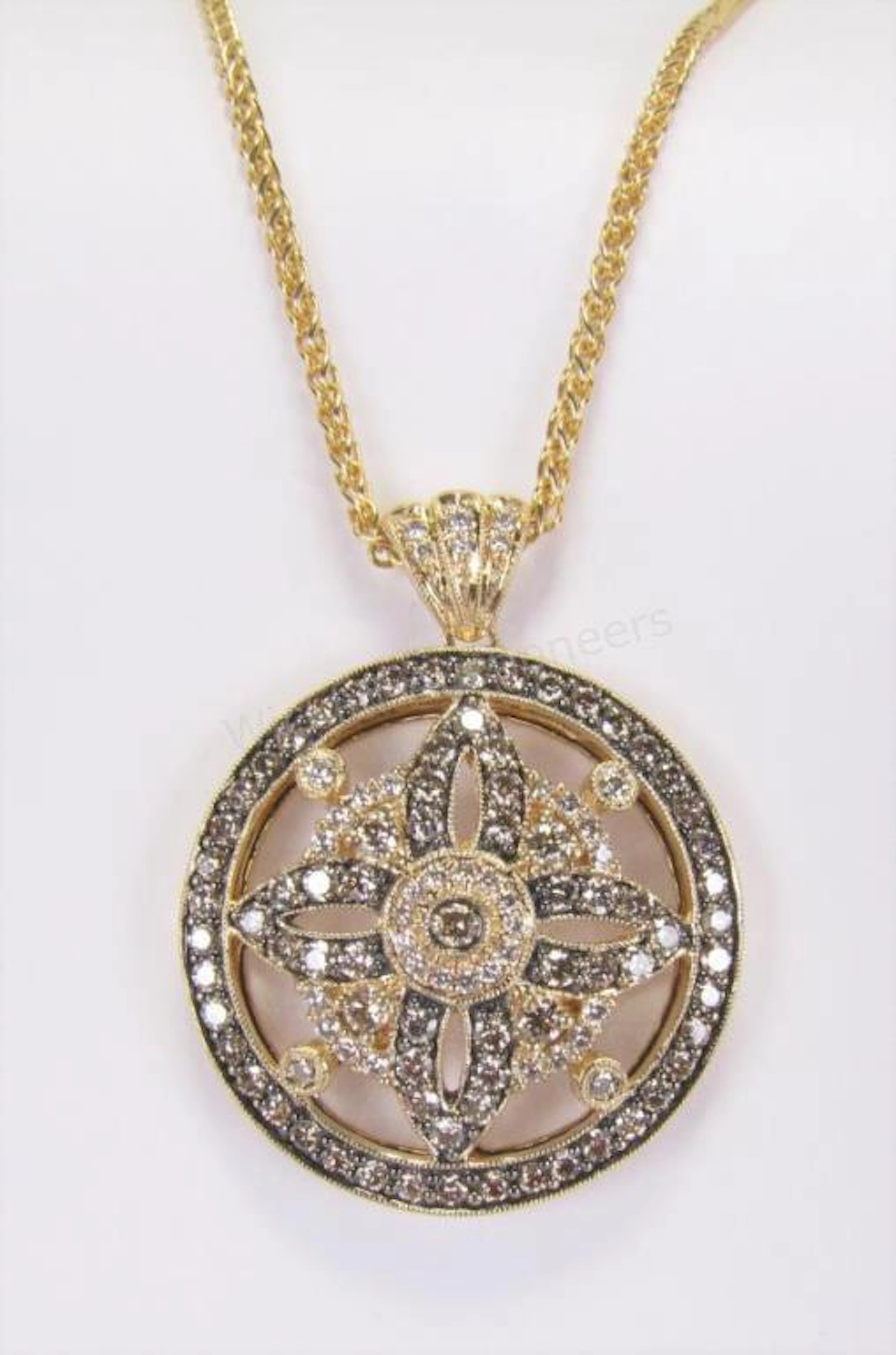 14K Levian White/Chocoloate Diamond Necklace