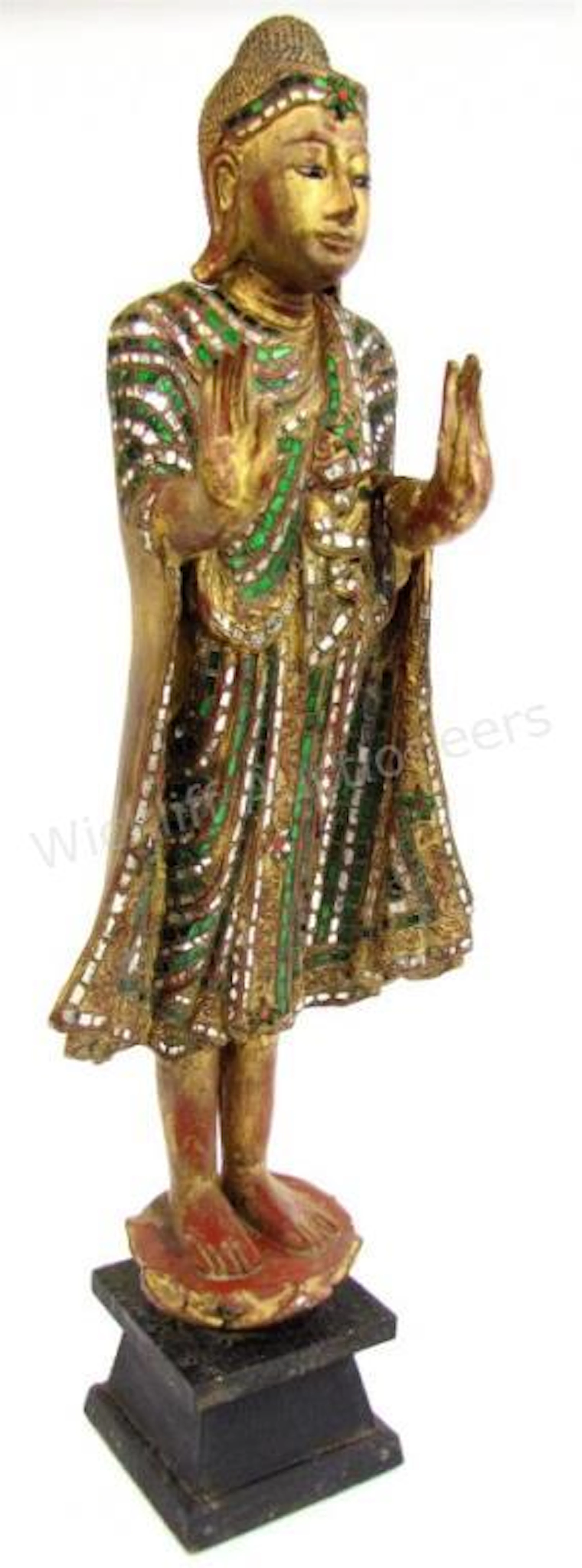 Carved Wood Buddha Figure