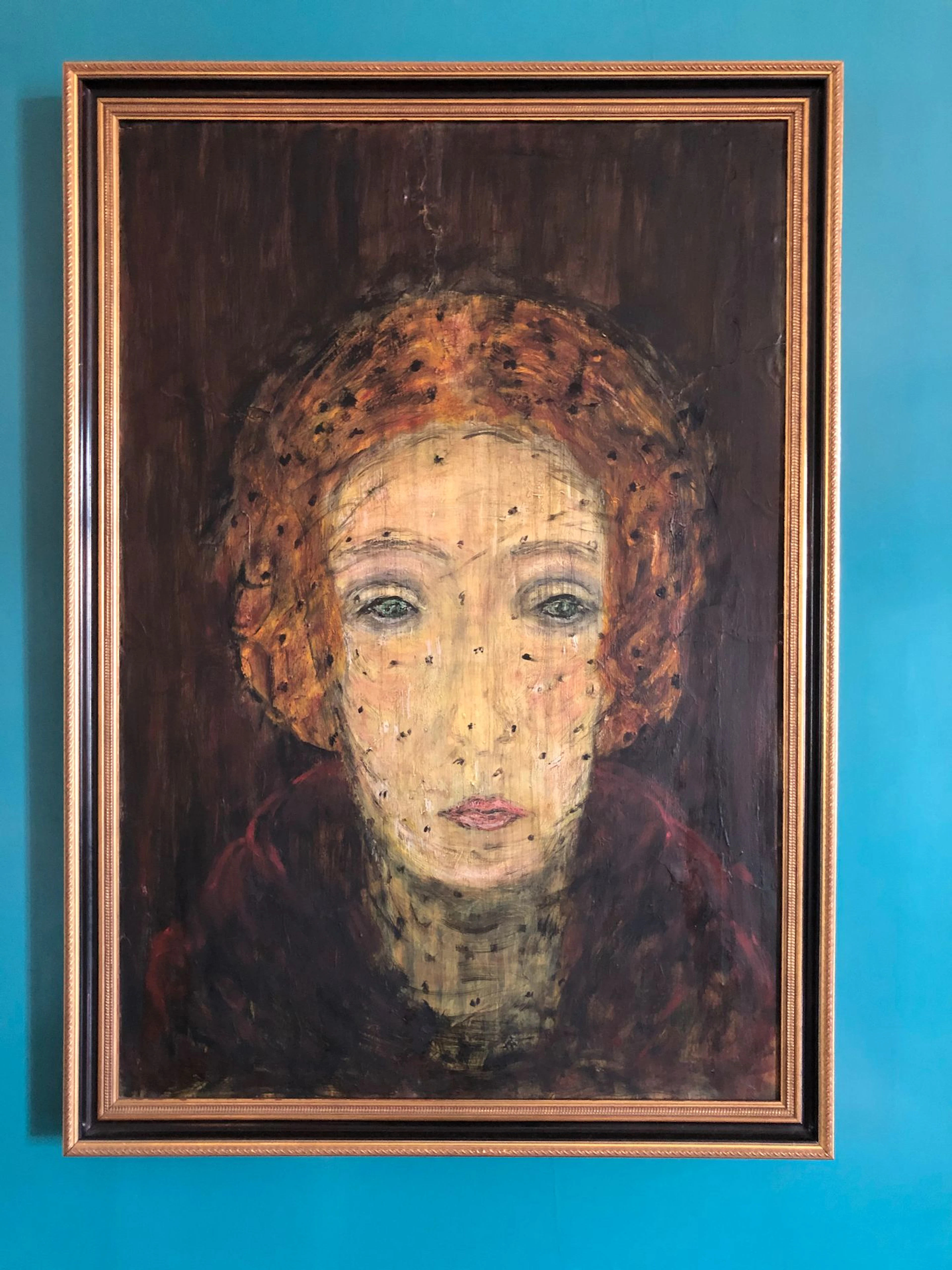 Ecole moderne Portrait de femme Acrylique..