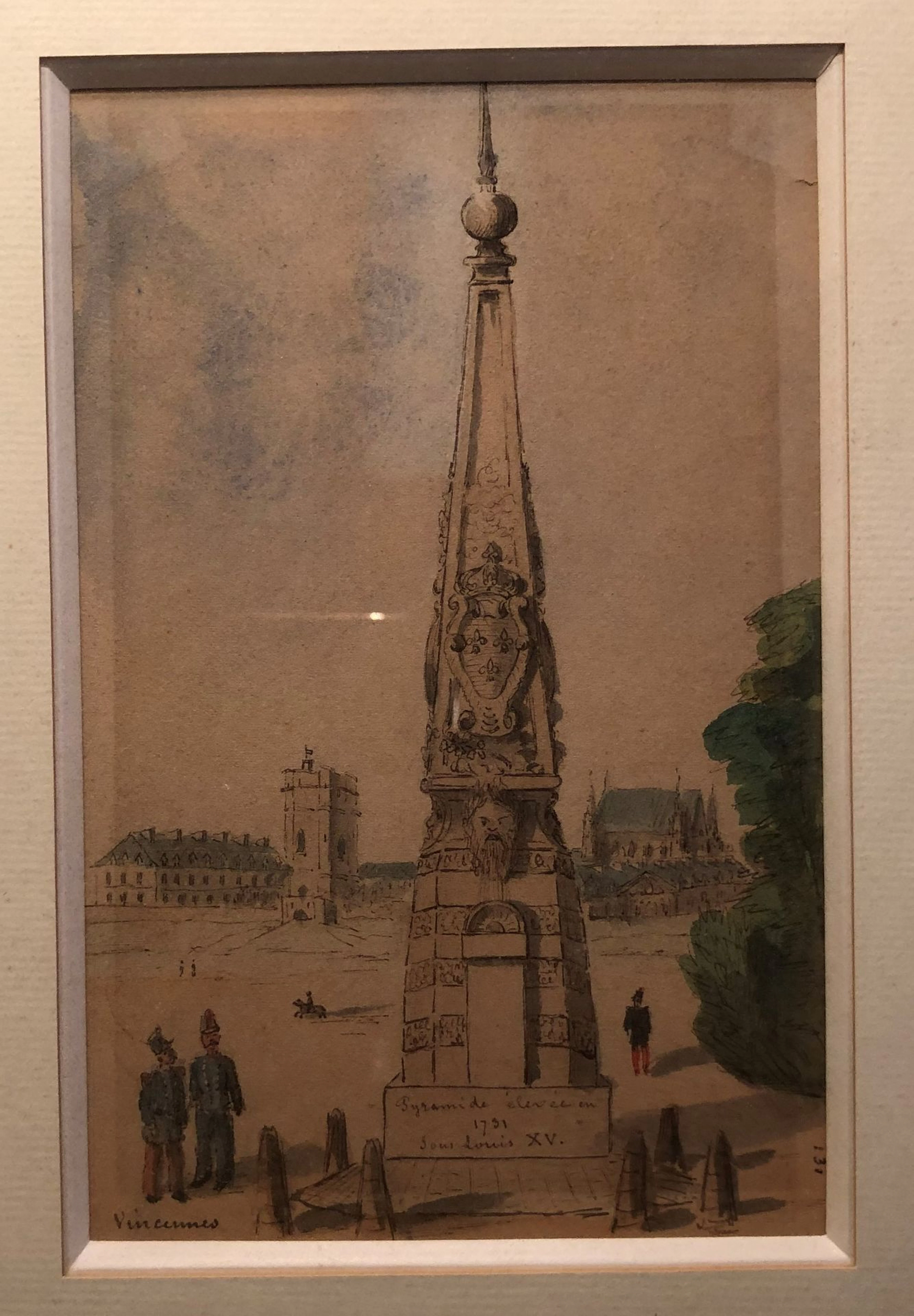 gravure représentant une pyramide dans la..