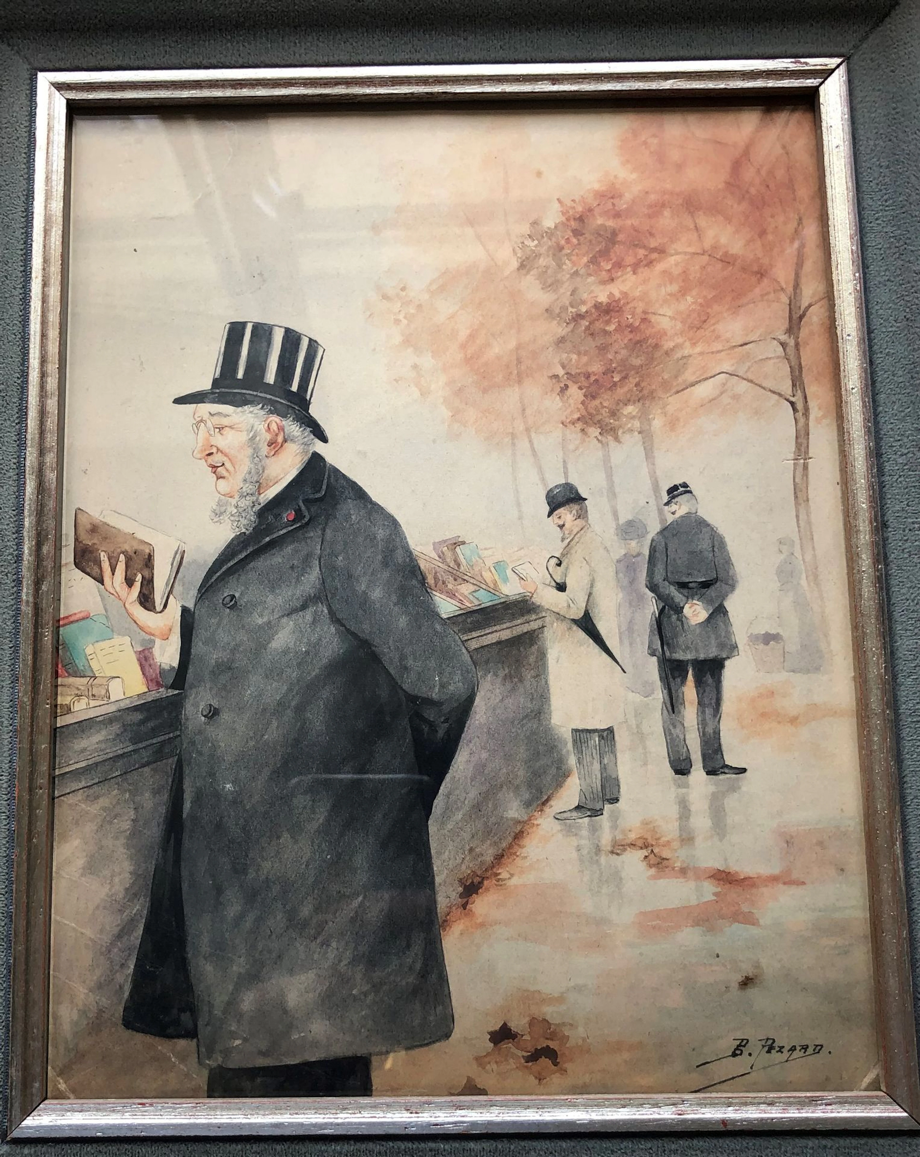 B. PEZARD (XXe siècle) "Les bouquinistes"..