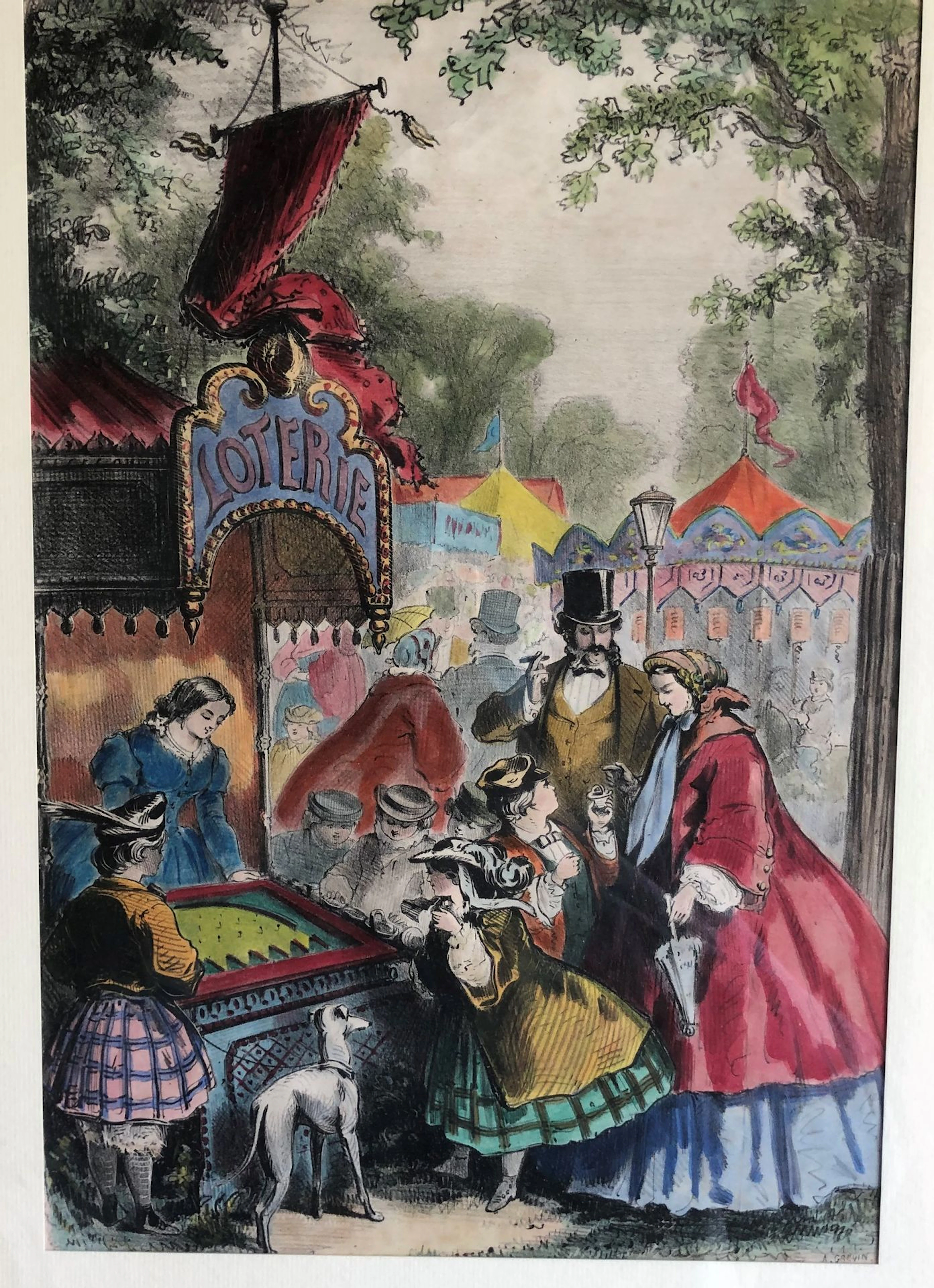 A. GREVIN (XIXème siècle) La loterie Gravure..
