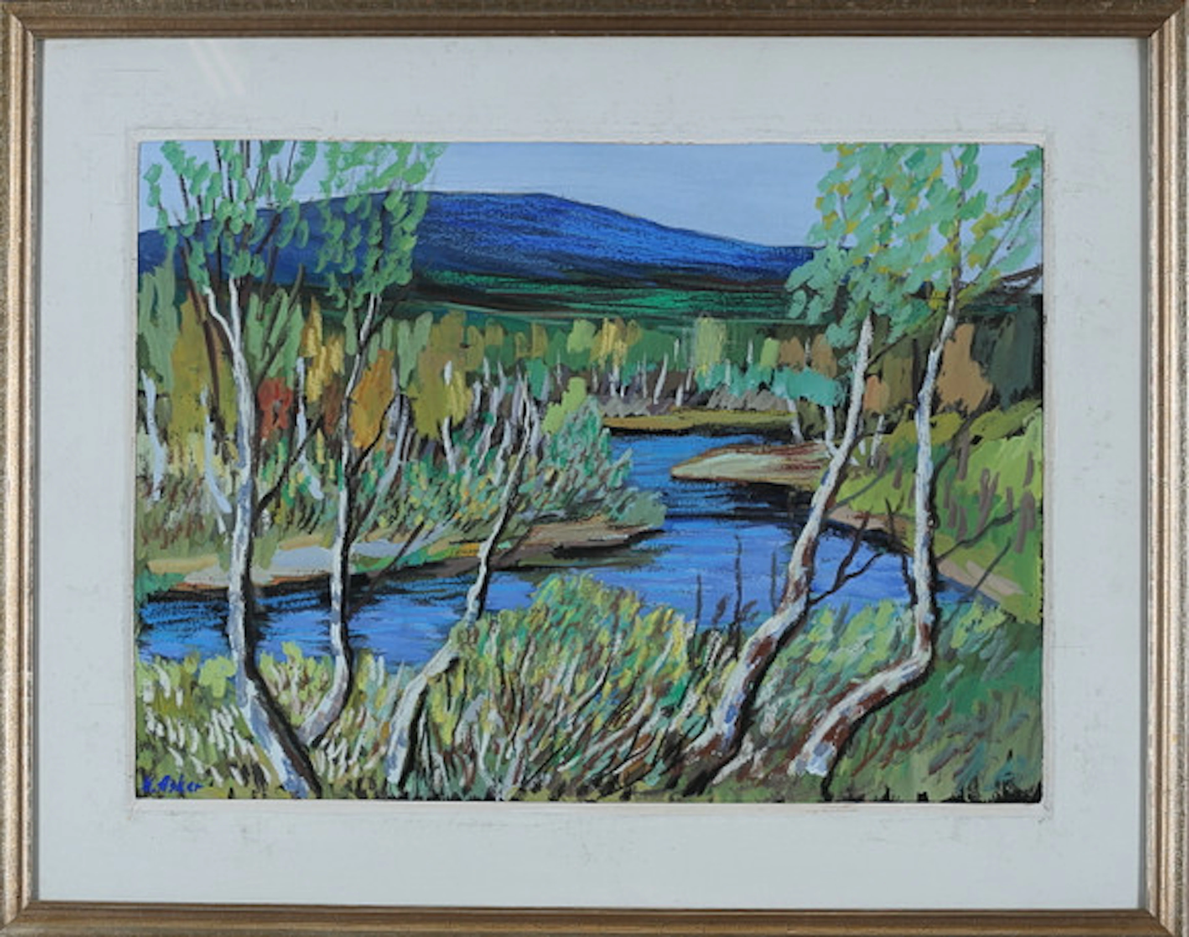 OIDENTIFIERAD KONSTNÄR. Fjällmotiv, pastel…
