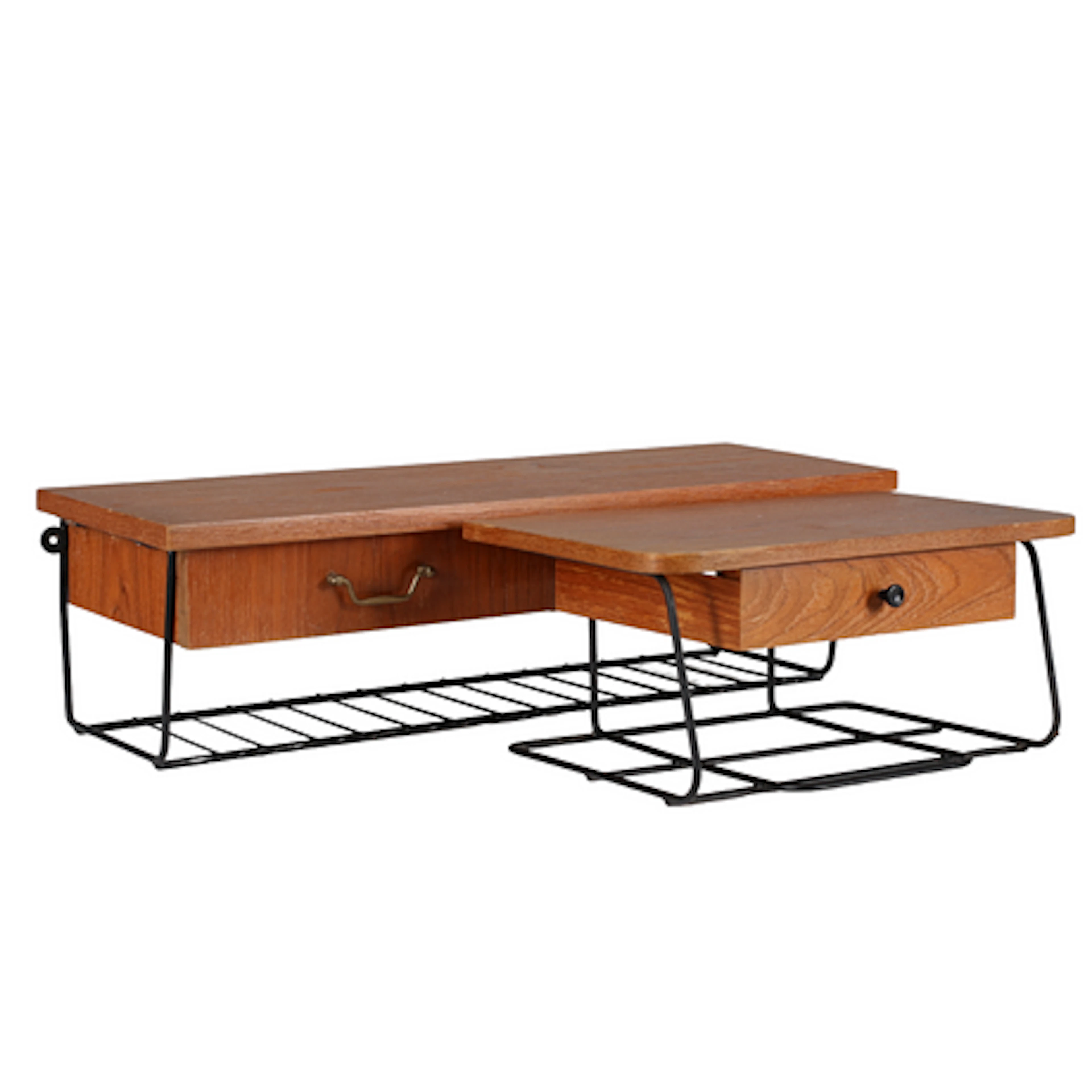 TELEFONBORD, 2 st, teak, 1900-talets mitt.