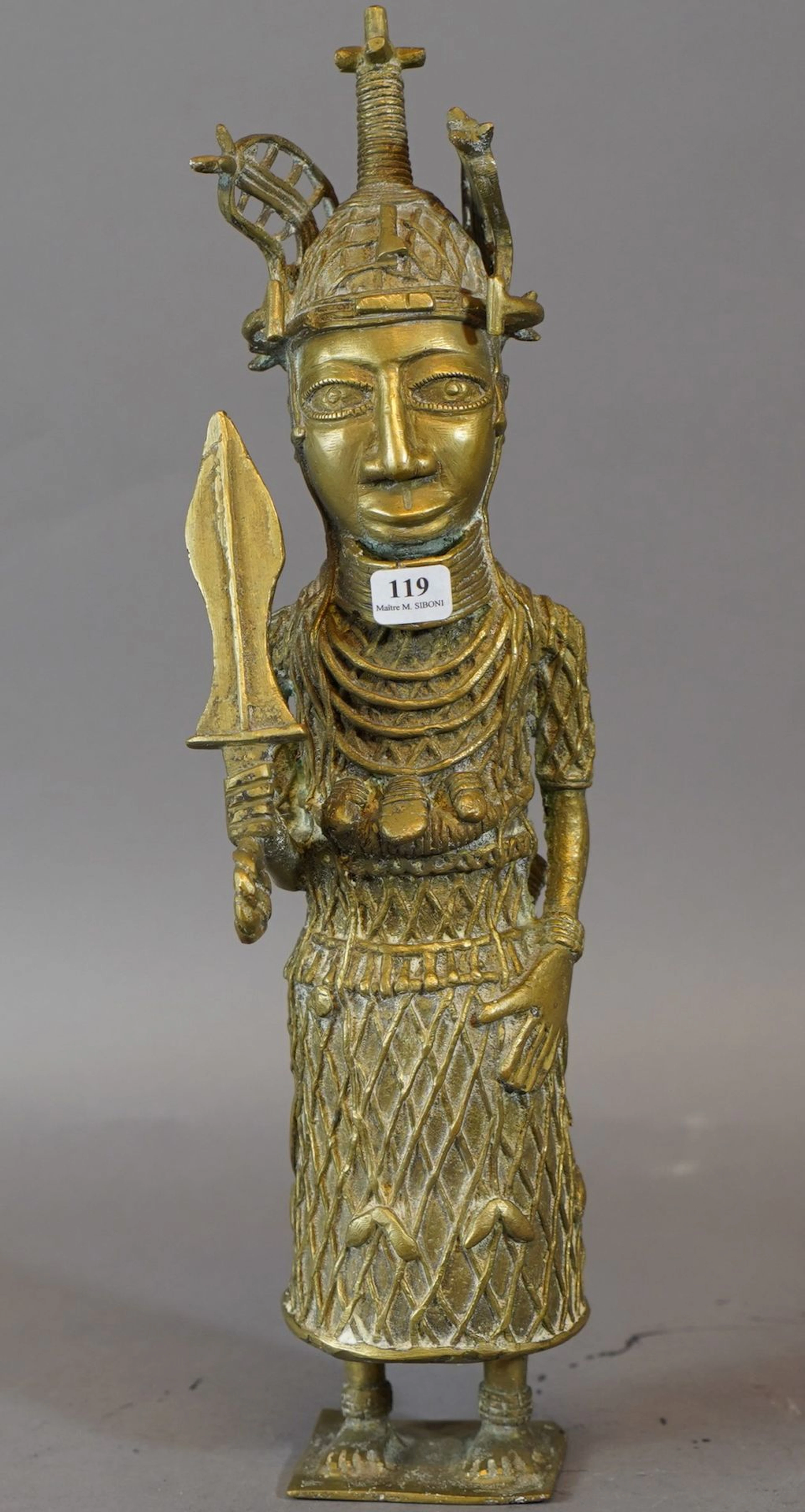 119- ''Le lancier'' Statue africaine en... - Lot 119 - Siboni