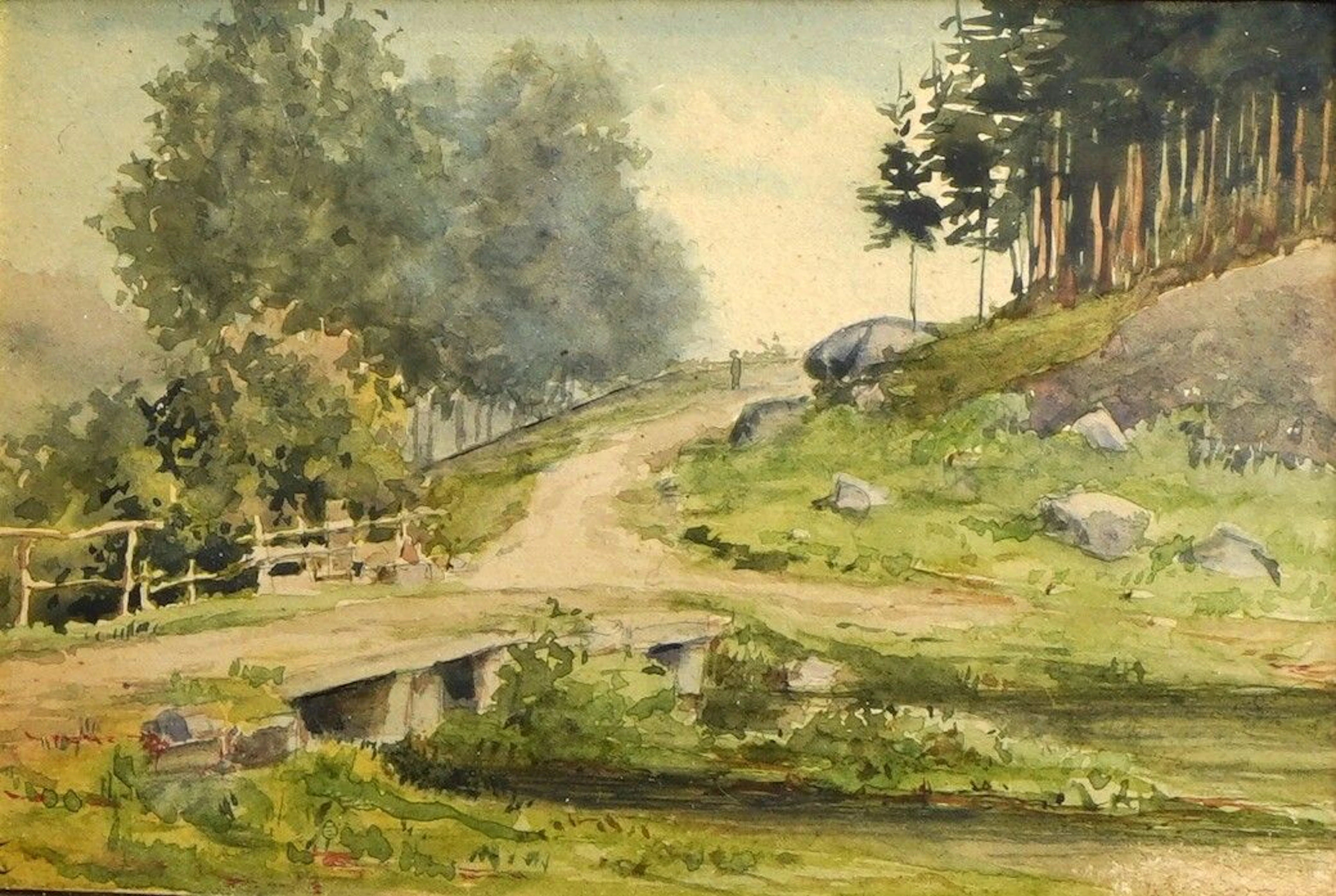 23- Maurice HAGEMANS ''Le pont'' Aquarelle... - Lot 23 - Siboni