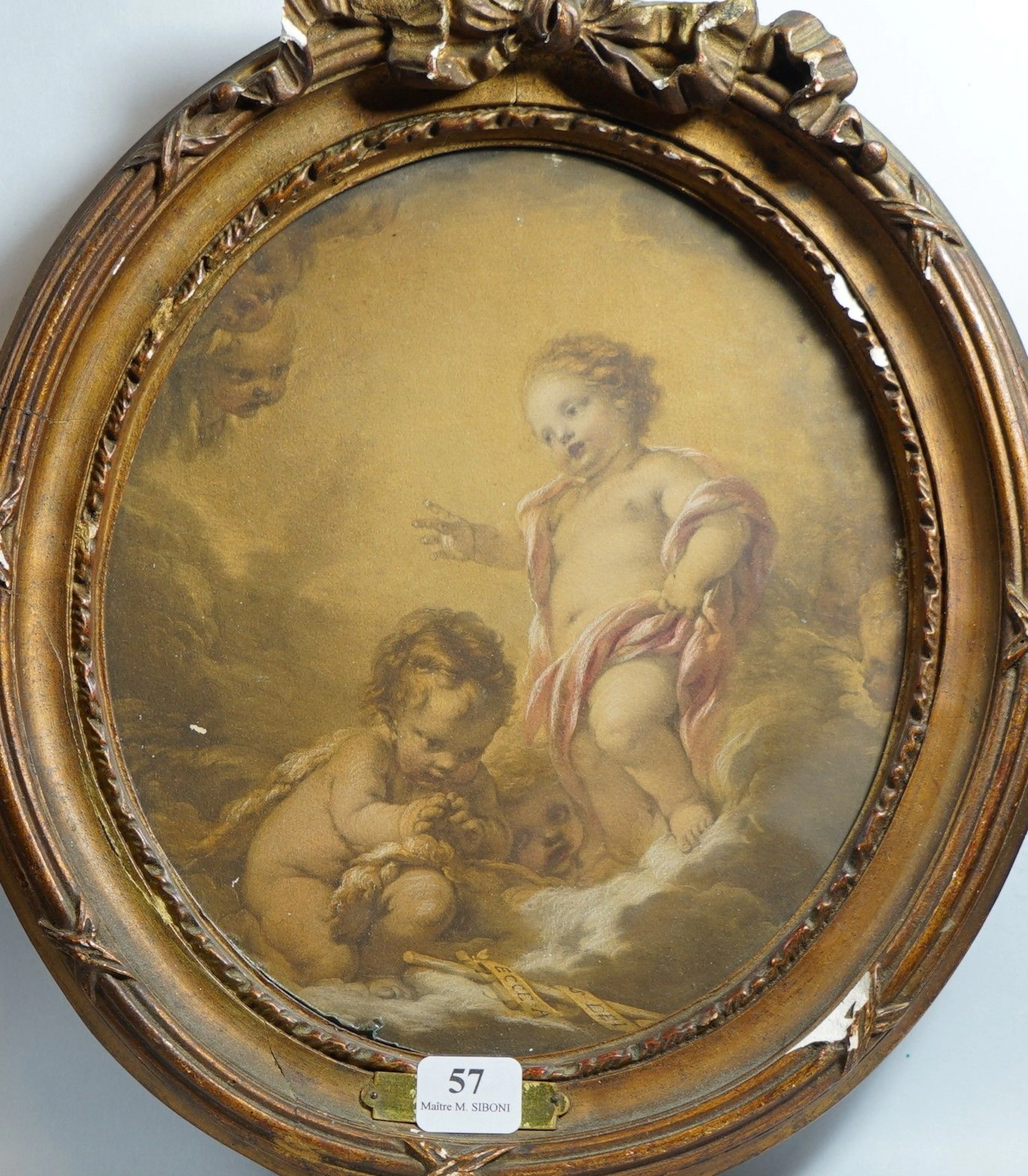 57- BOUCHER d'après Gravure ovale rehaussée... - Lot 57 - Siboni