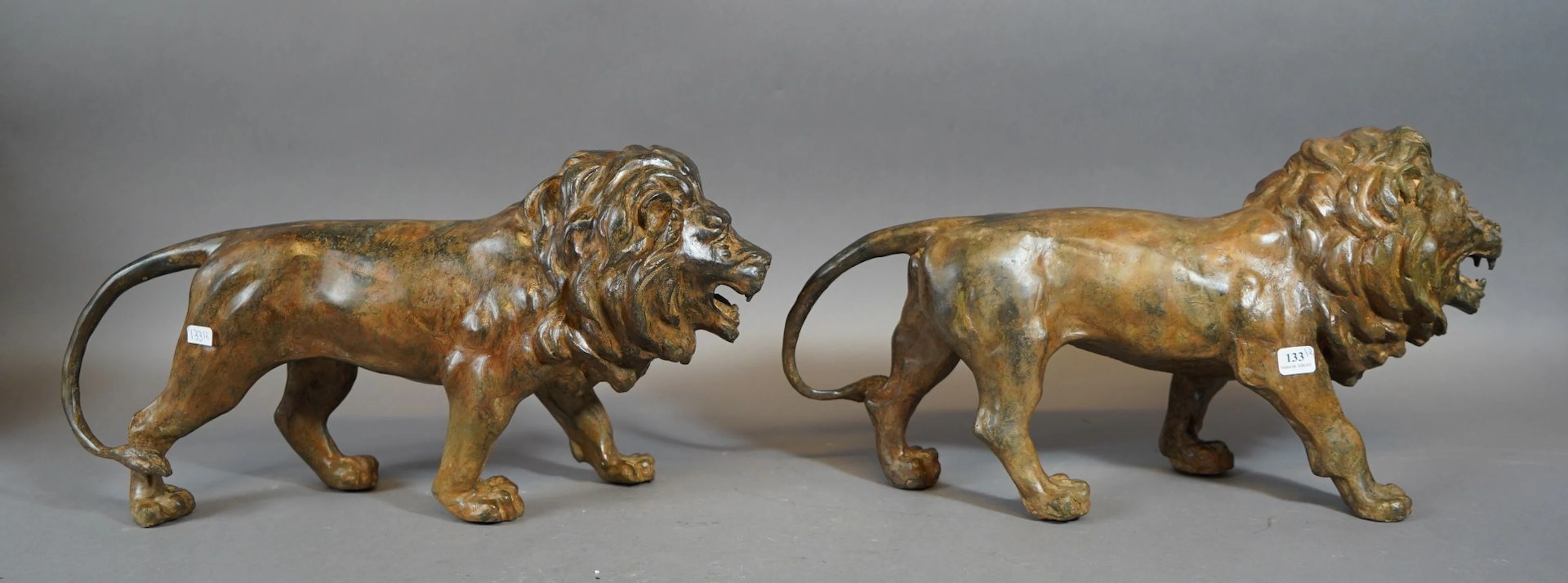 133- Pierre CHENET ''Les lions'' Paire de... - Lot 133 - Siboni
