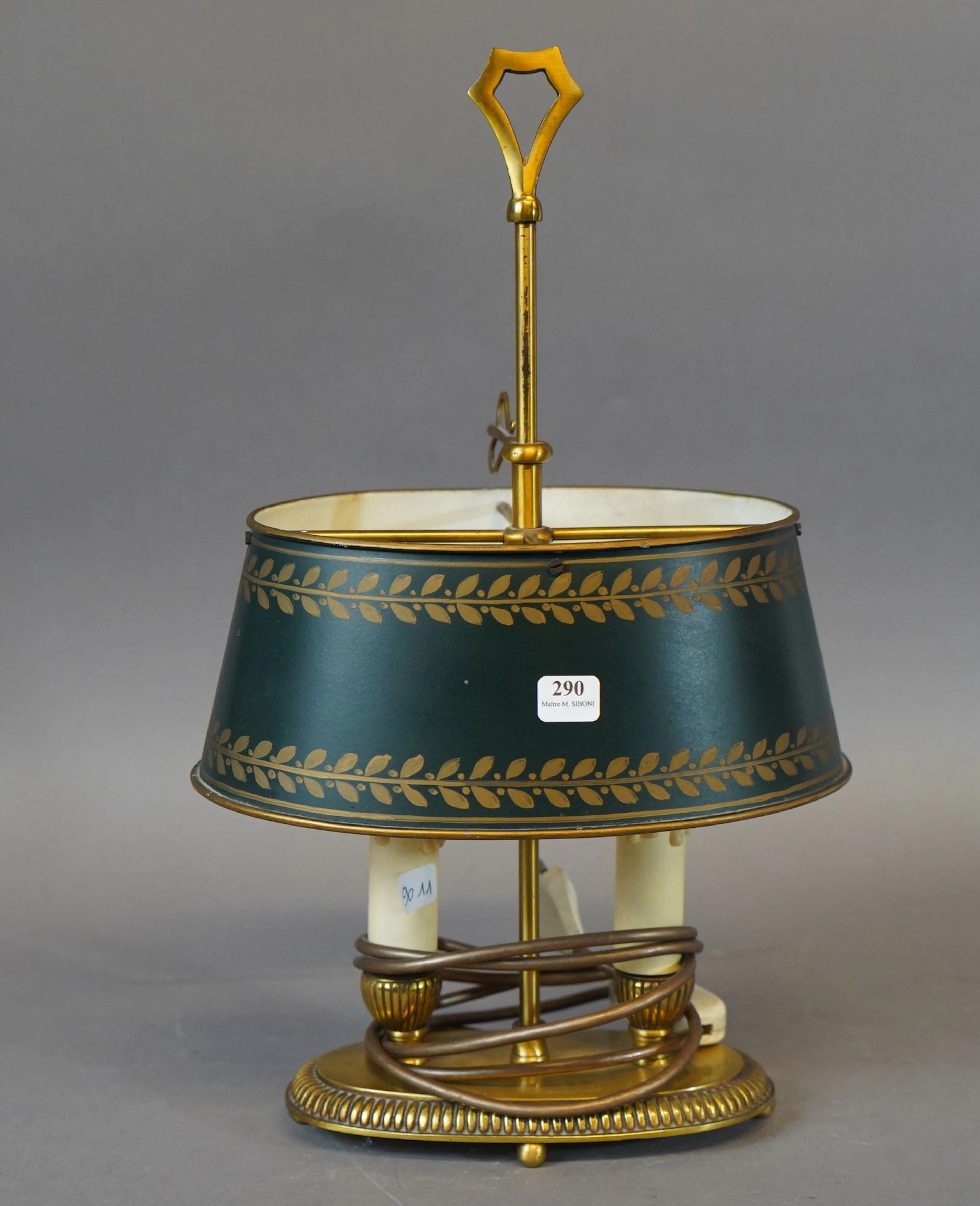 290- Lampe bouillotte H : 43 cm - Lot 290 - Siboni
