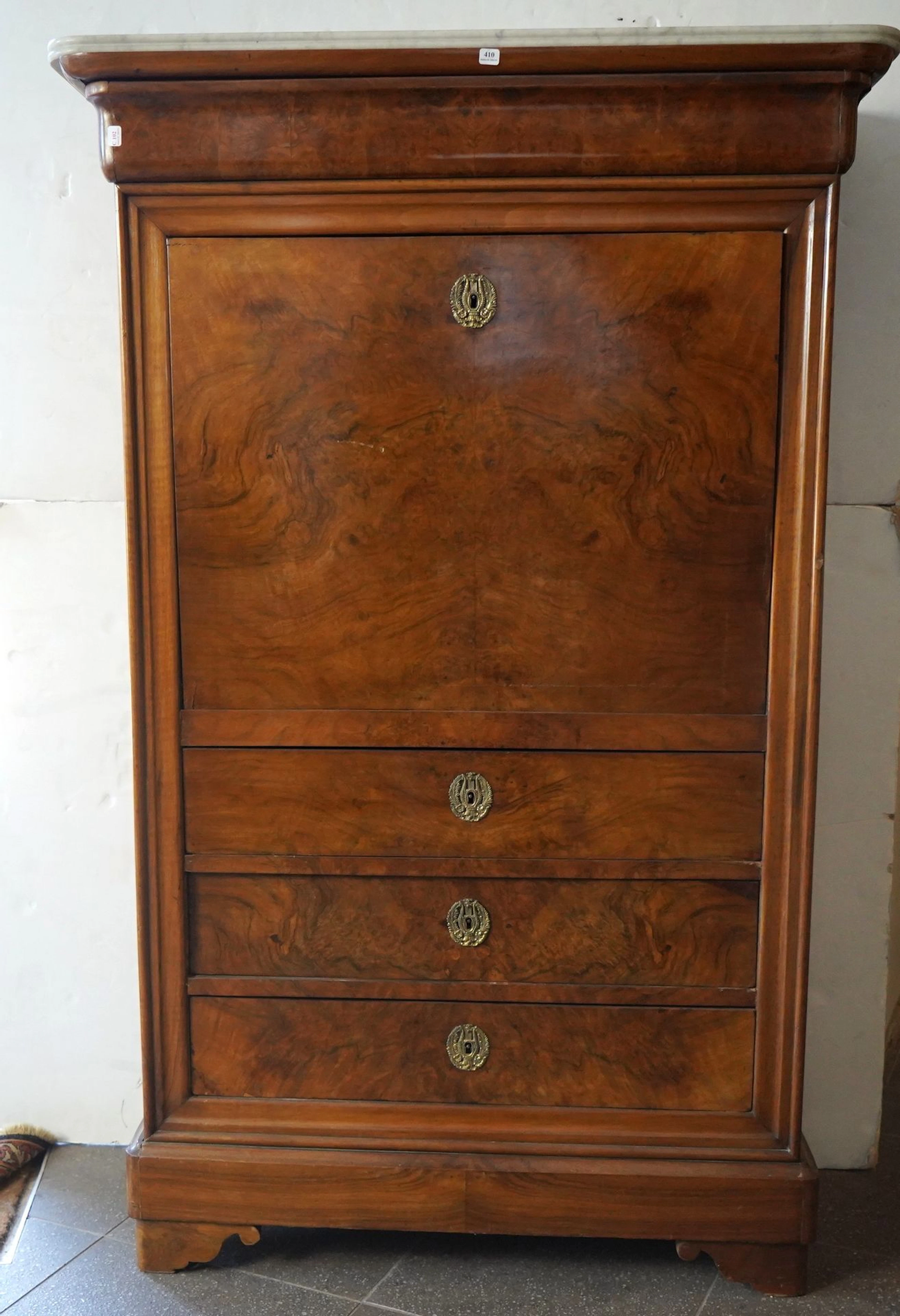 410- Secrétaire à abattant en bois de placage... - Lot 410 - Siboni