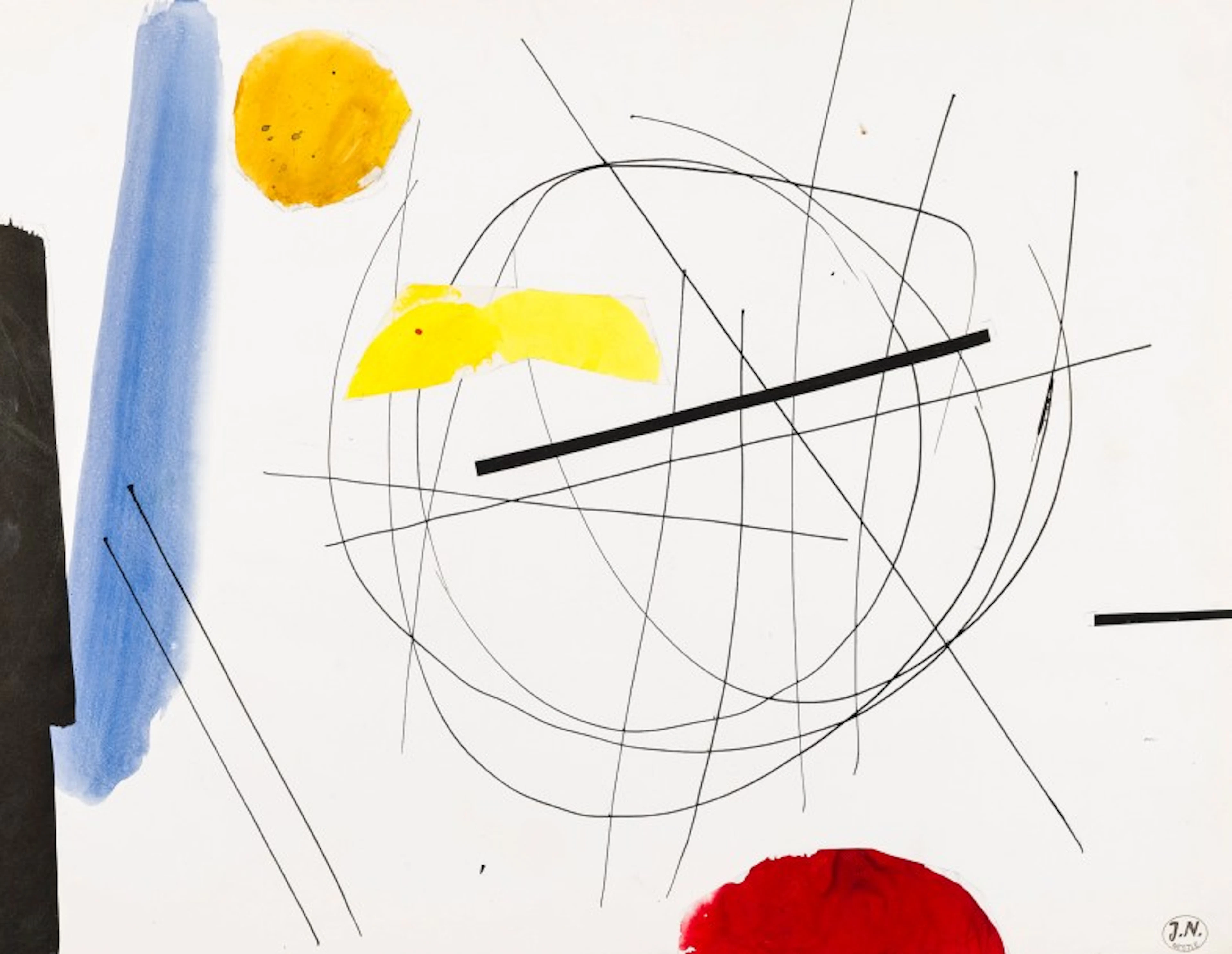 *NESTLE Jacques (1907-1991) Composition Cinq encre ou gouache...