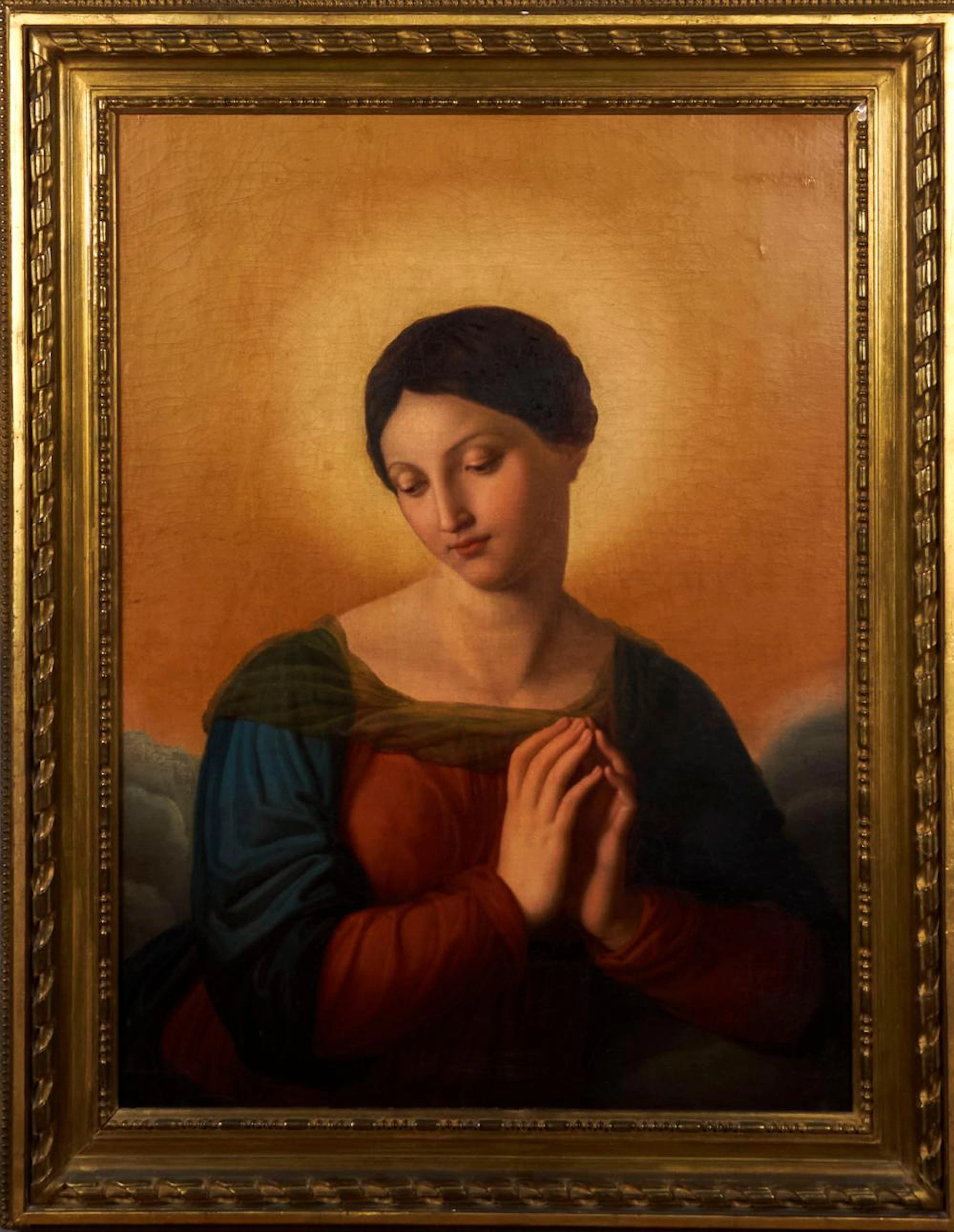 Anna Barbara Bansi, Swiss (1777-1863), Portrait of the Madonna, 1818, oil on canvas, 34 x 25 inches