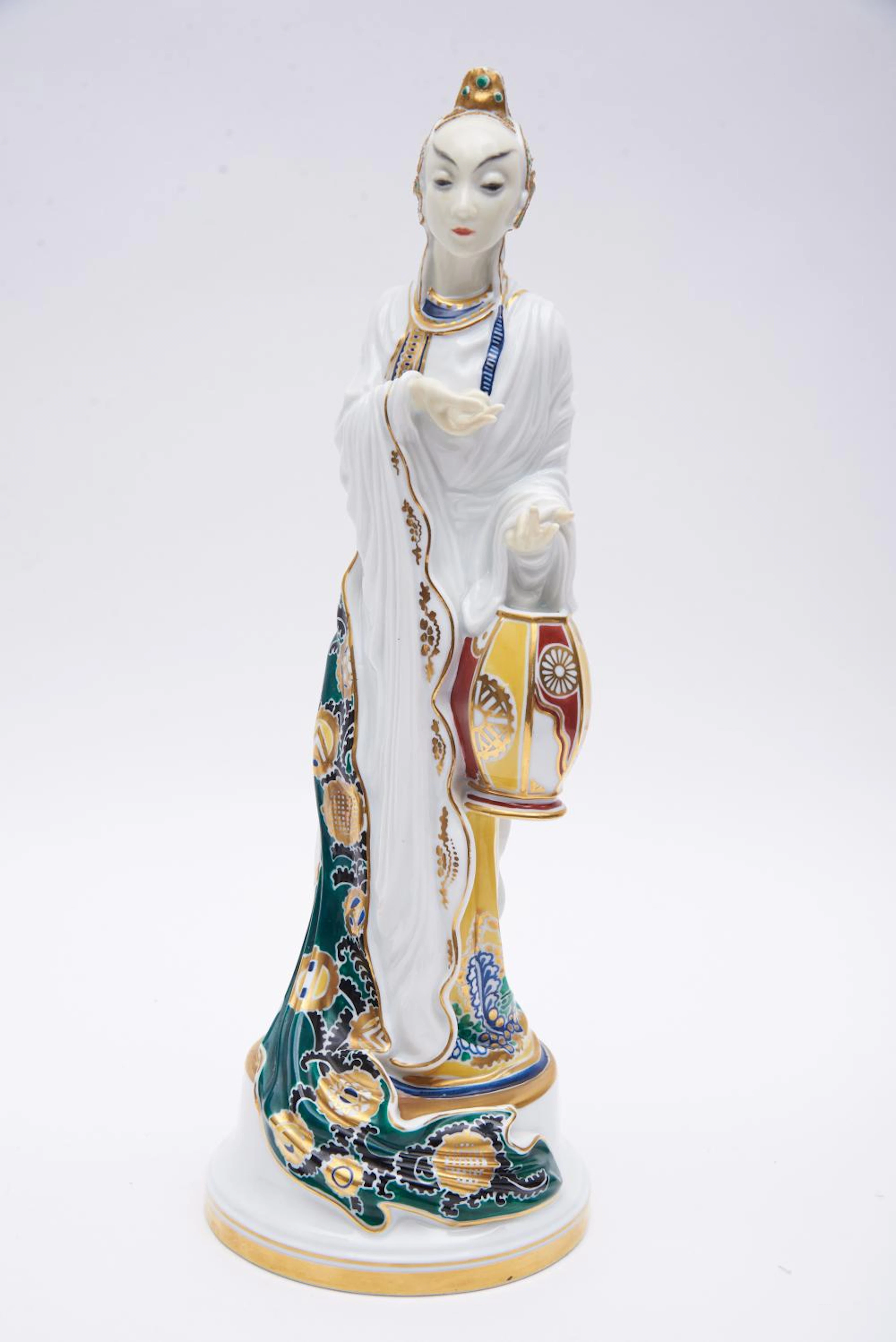 A Rare Rosenthal Art Deco Porcelain Figure, Chinese Tschaokiun Dancer, by Holzer-Defanti 13.5" Tall