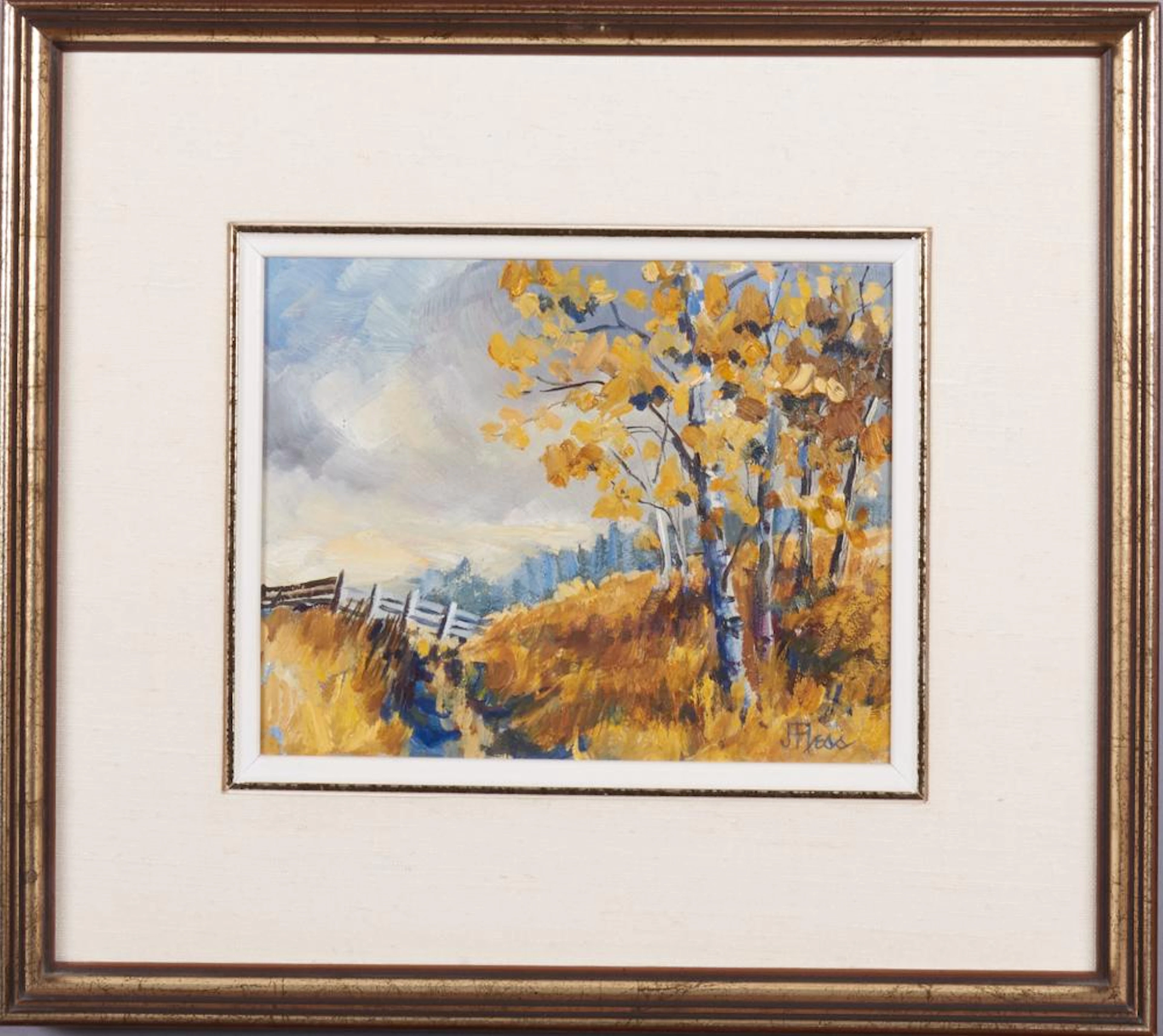 Jill Pless, Canada (1936-2015), October Field, oil on masonite, 7 3/4 x 9 1/2 inches