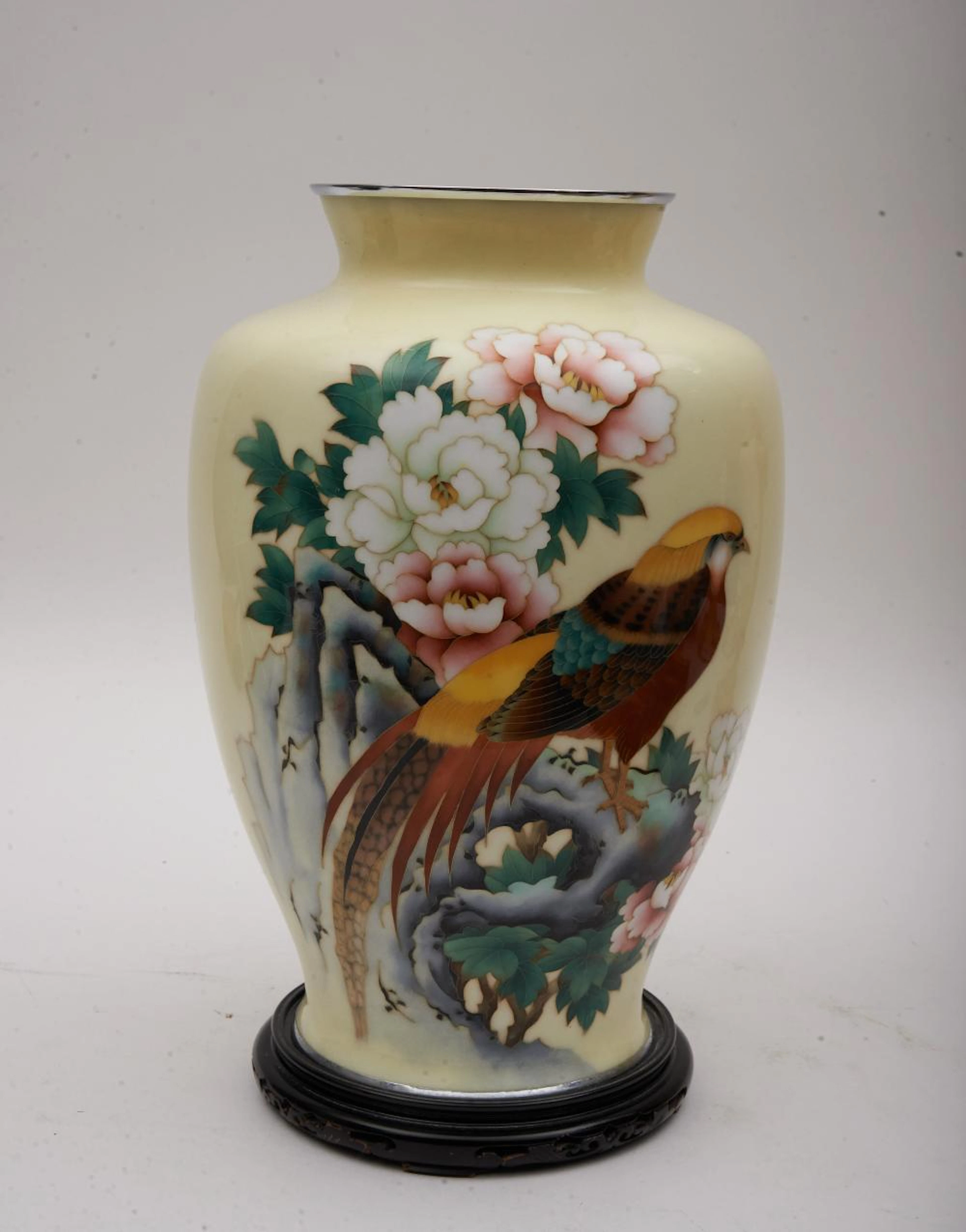 A Large and Impressive Japanese Cloisonne Vase 14.75" Tall