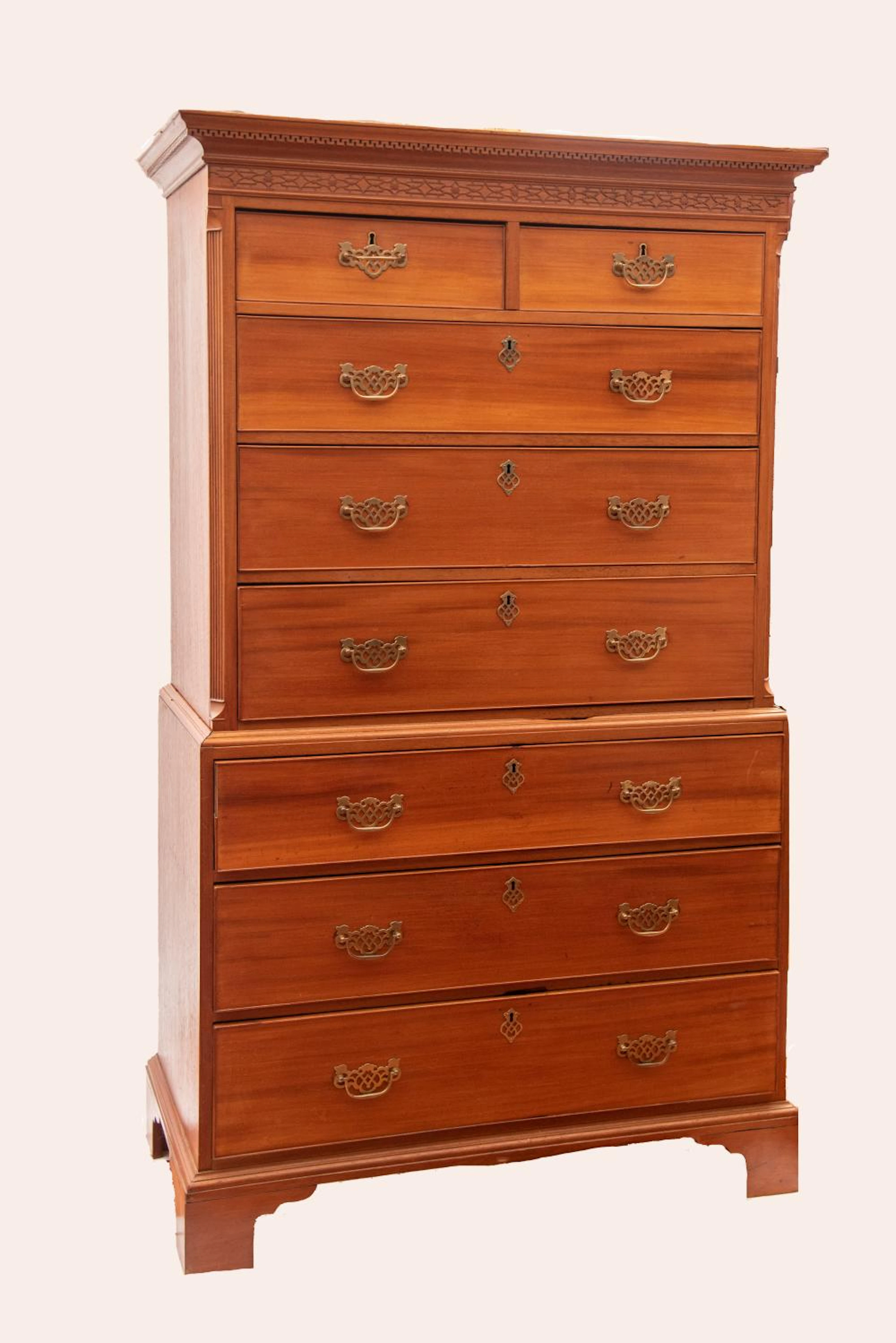 Antique English Chest On Chest 72 x 43 x 23 inches