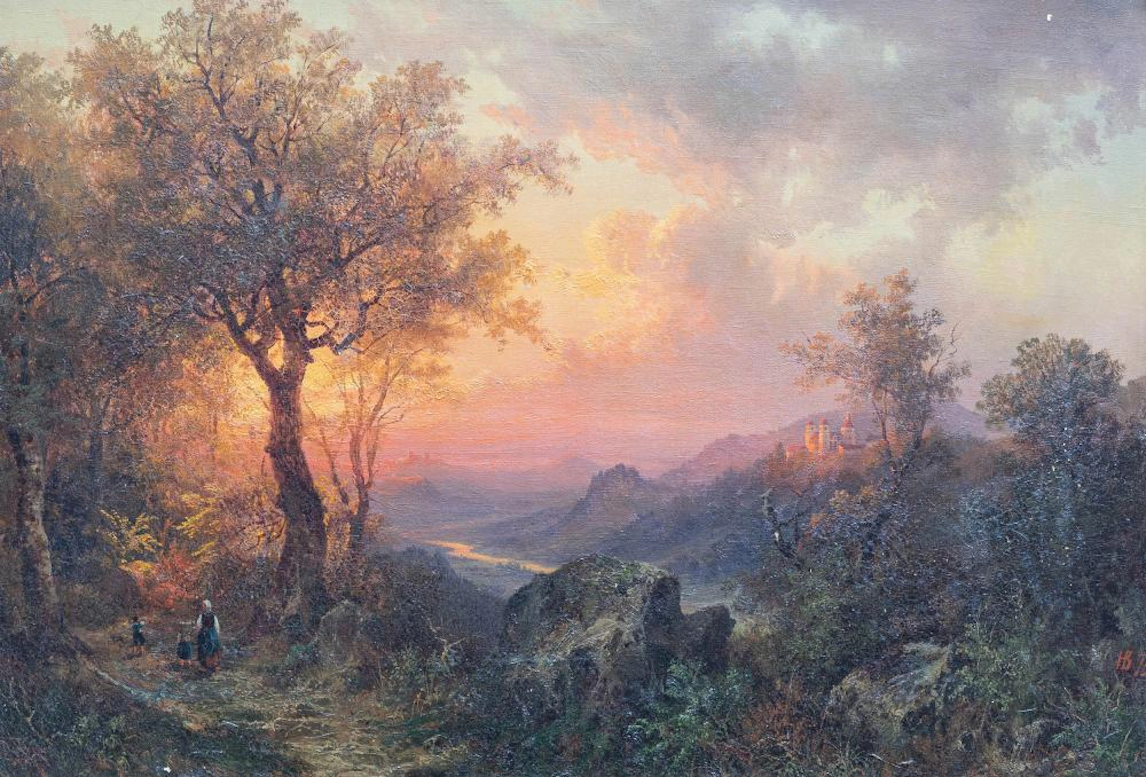 Landschaft, im Stil von Heinrich Bürkel, Unbekannter Meister (19. Jh.)