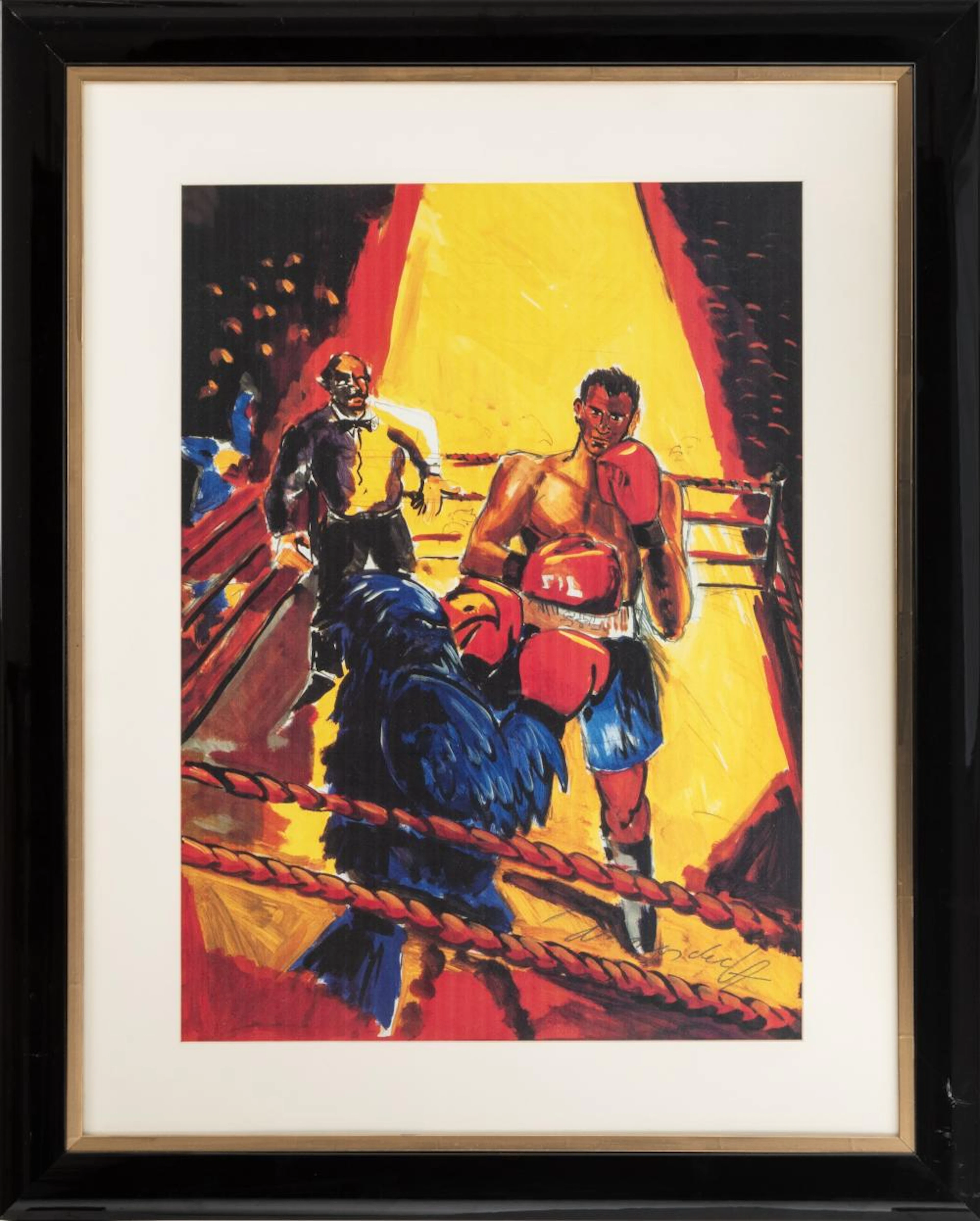 Boxkampf Jörg Immendorff (1945 Bleckede/Elbe - 2007 Düsseldorf) (F) Bo