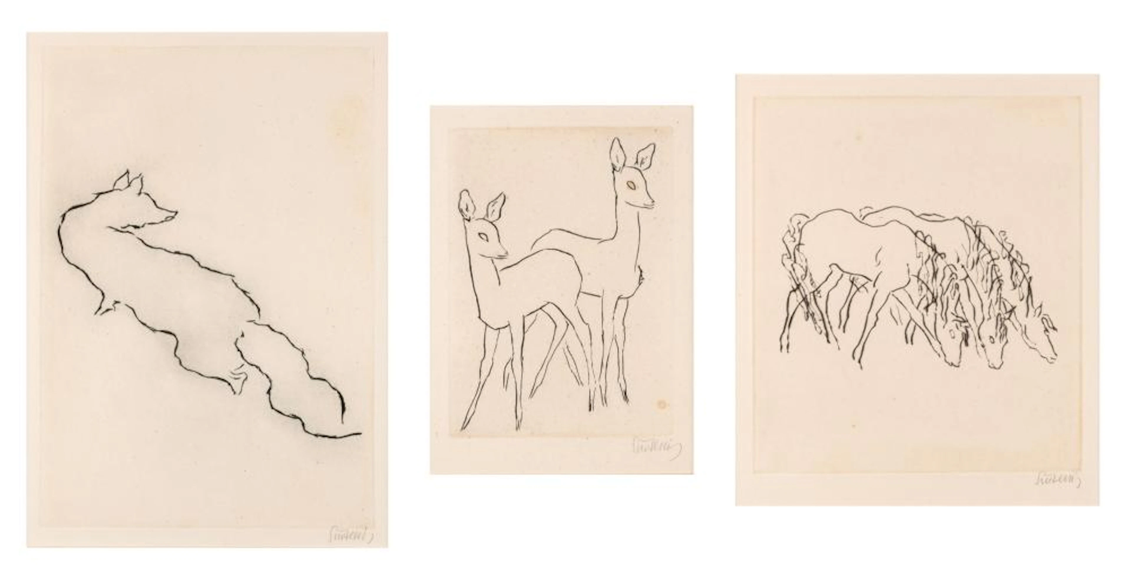 Rehe, Fuchs und Pferde Renée Sintenis (1888 Glatz/Schlesien - 1965 Berlin)