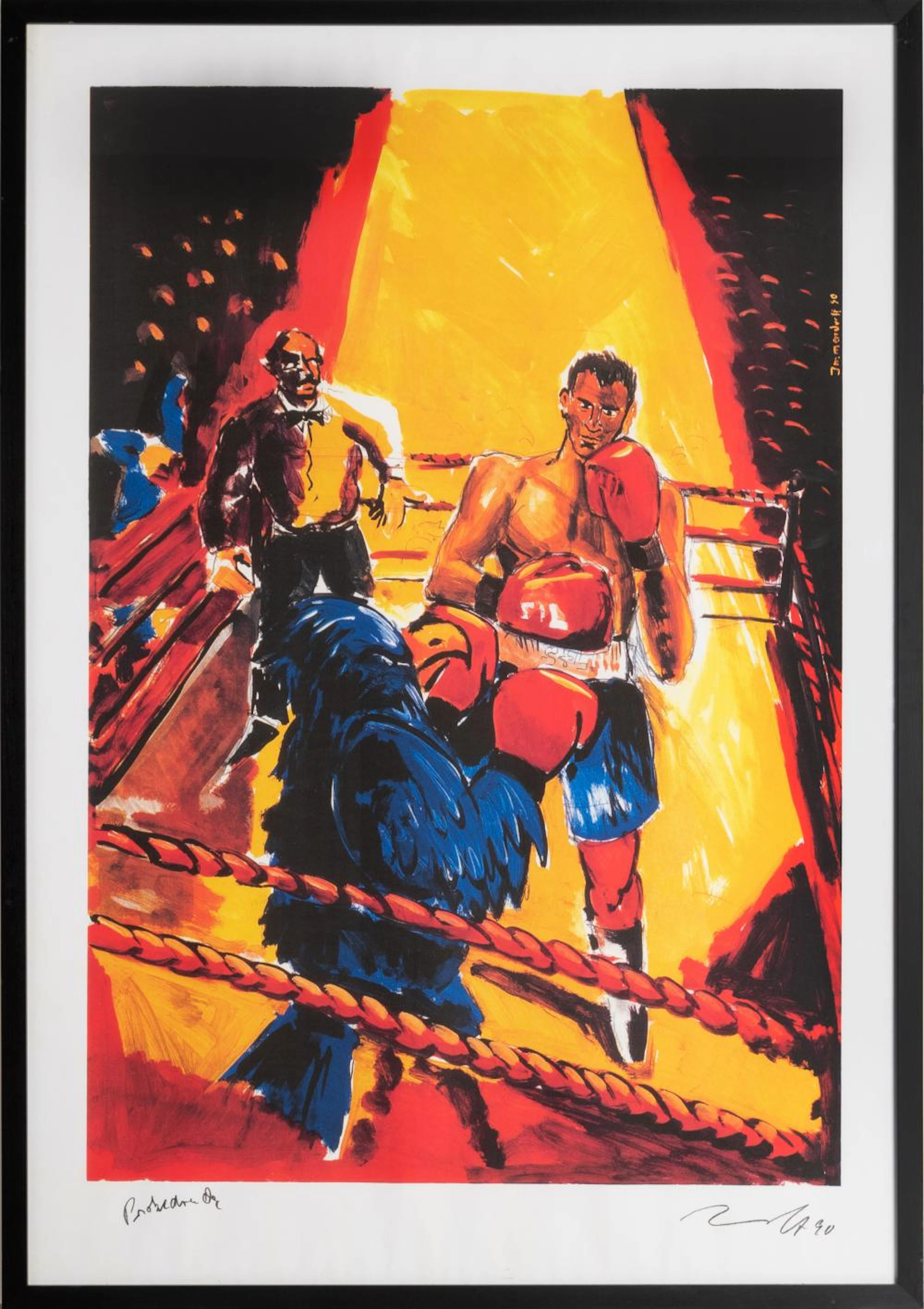 Boxkampf Jörg Immendorff (1945 Bleckede/Elbe - 2007 Düsseldorf) (F) Bo
