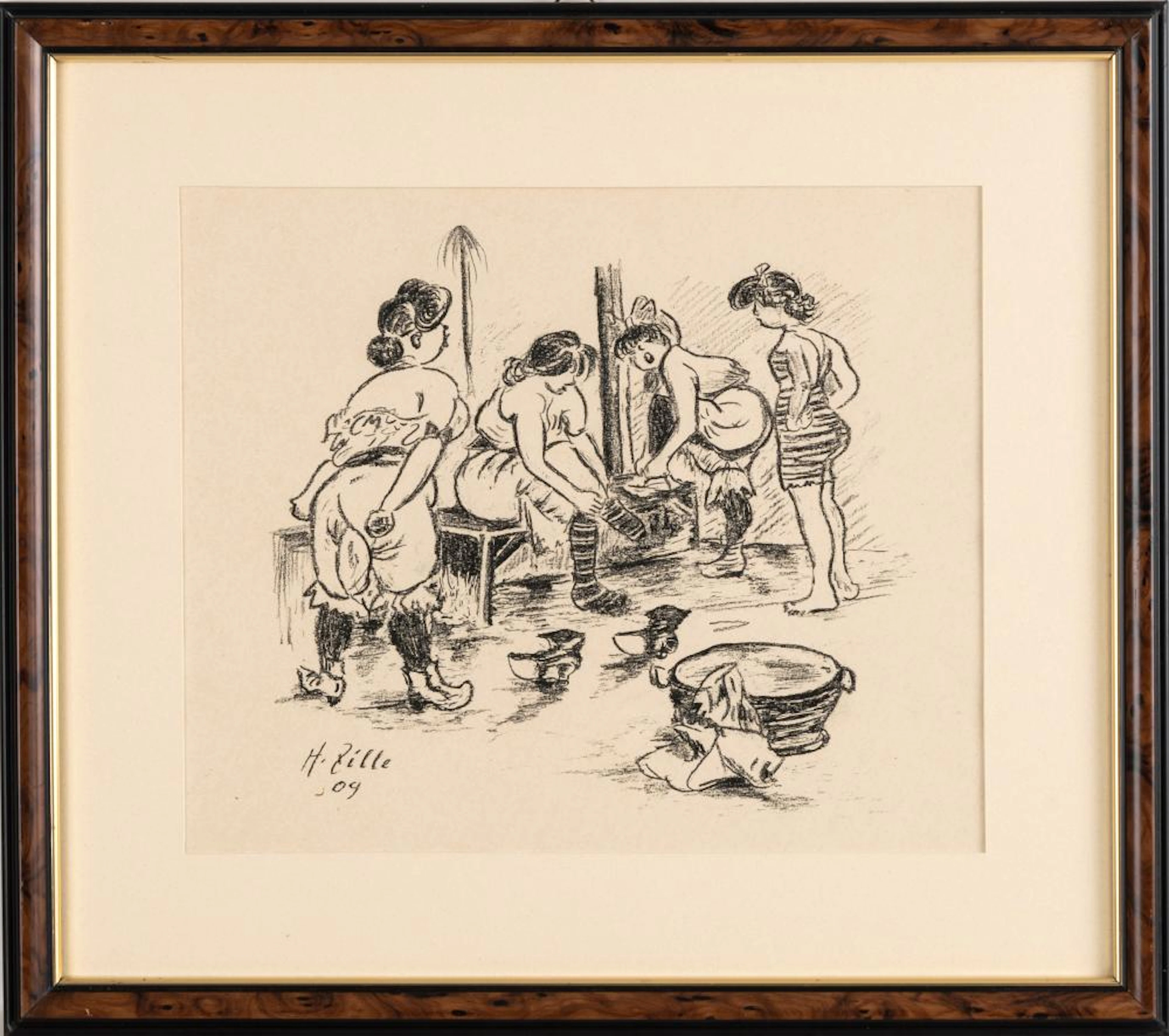 Umkleide Heinrich Zille (1858 Radeburg - 1929 Berlin) Umkleide, Lithog