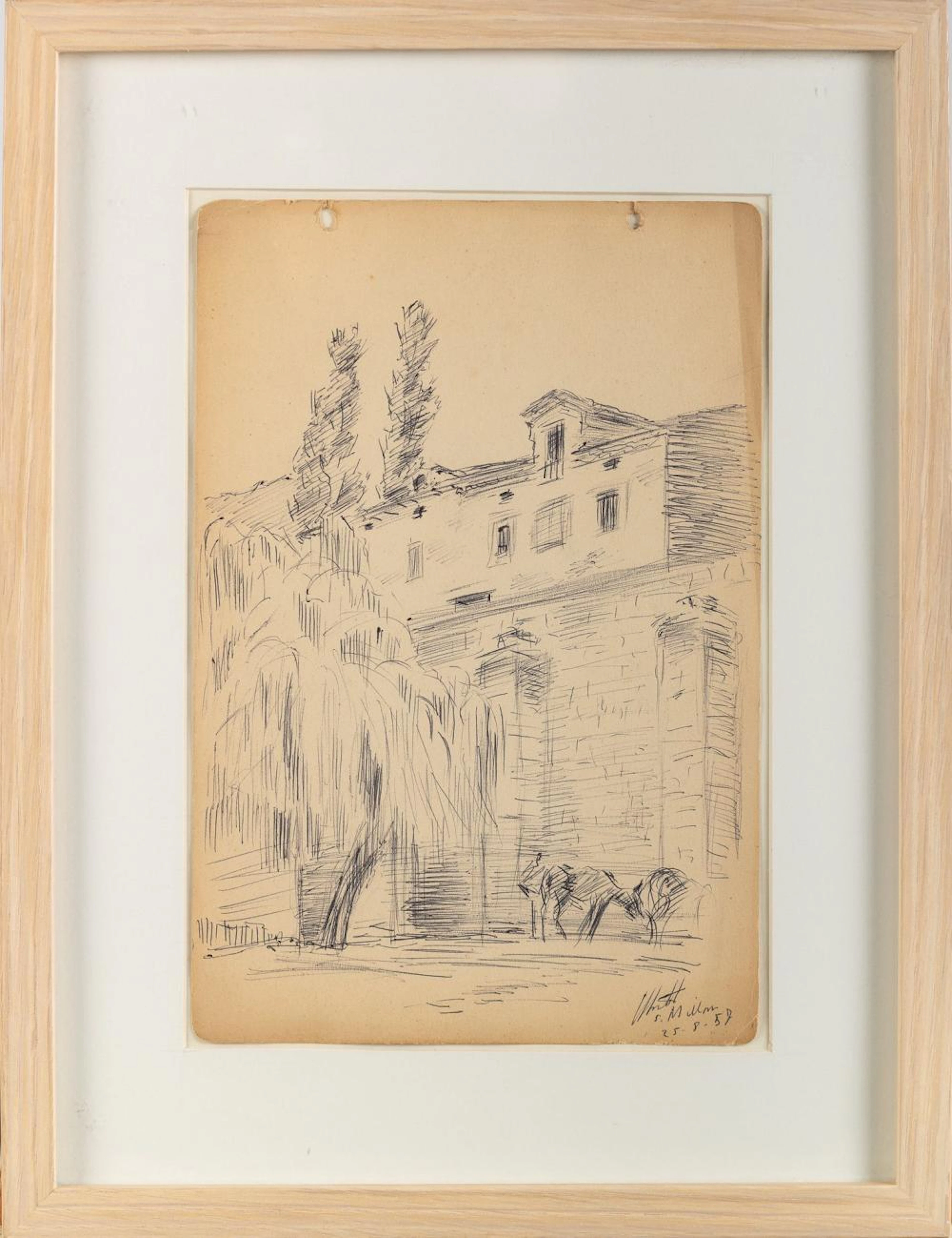 ESCUELA ESPAÑOLA (S. XX) Título: "San Millán de la Cogolla" Firmado: il