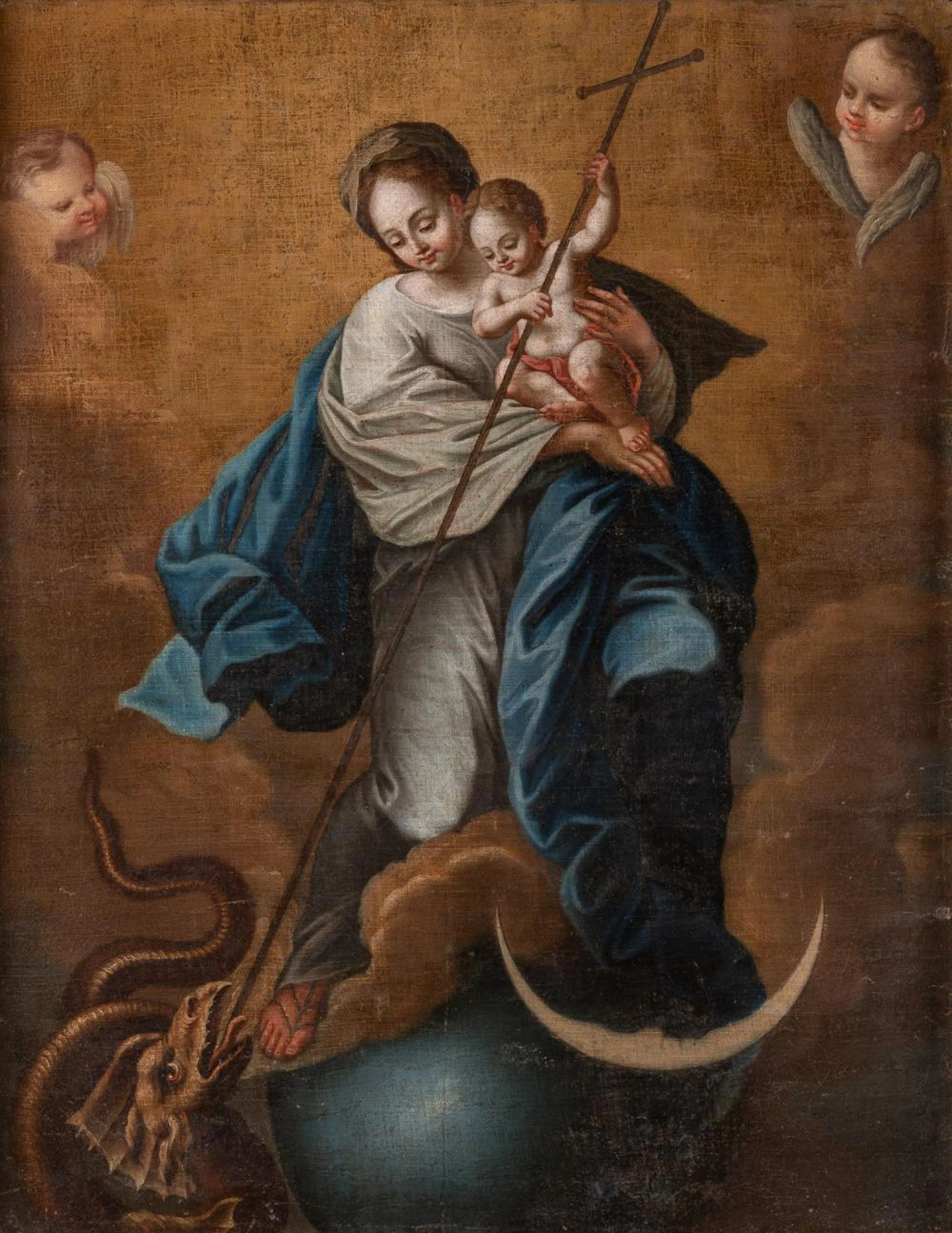 ESCUELA ESPAÑOLA (S. XVIII) Título: "Inmaculada concepción con el Niño