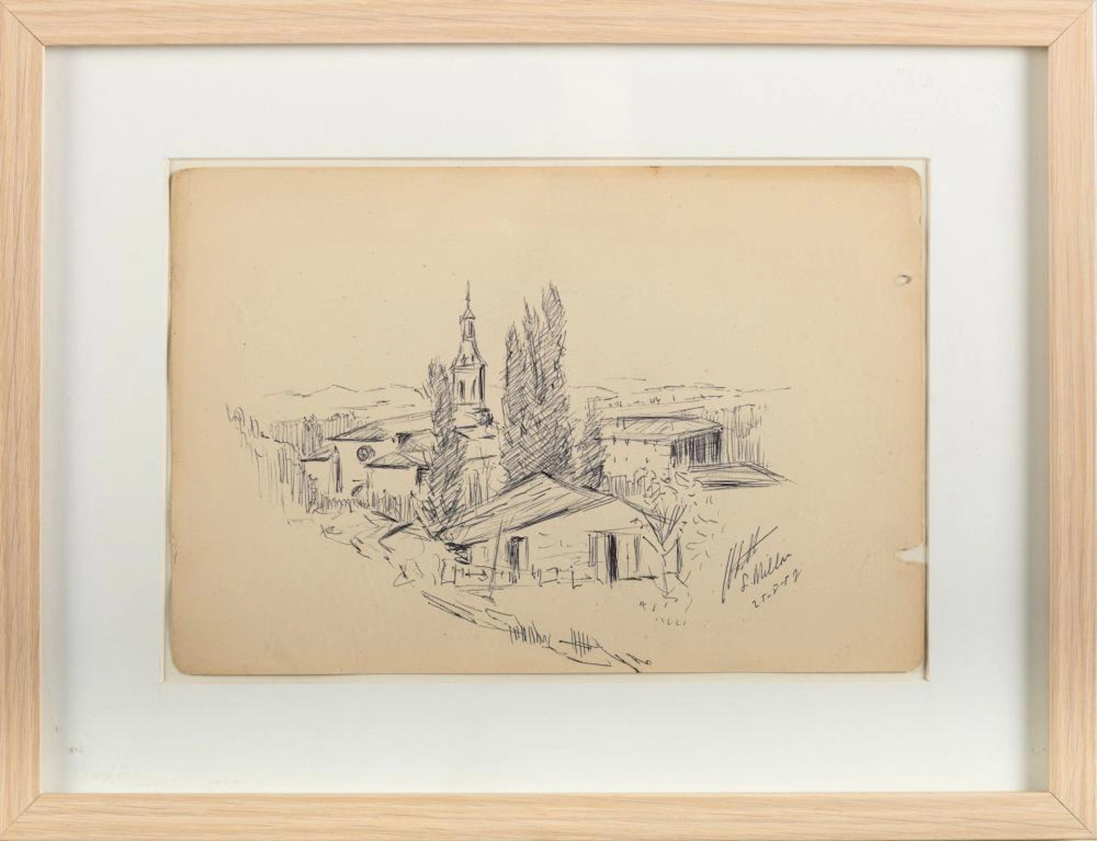 ESCUELA ESPAÑOLA (S. XX) Título: "San Millán de la Cogolla" Firmado: i