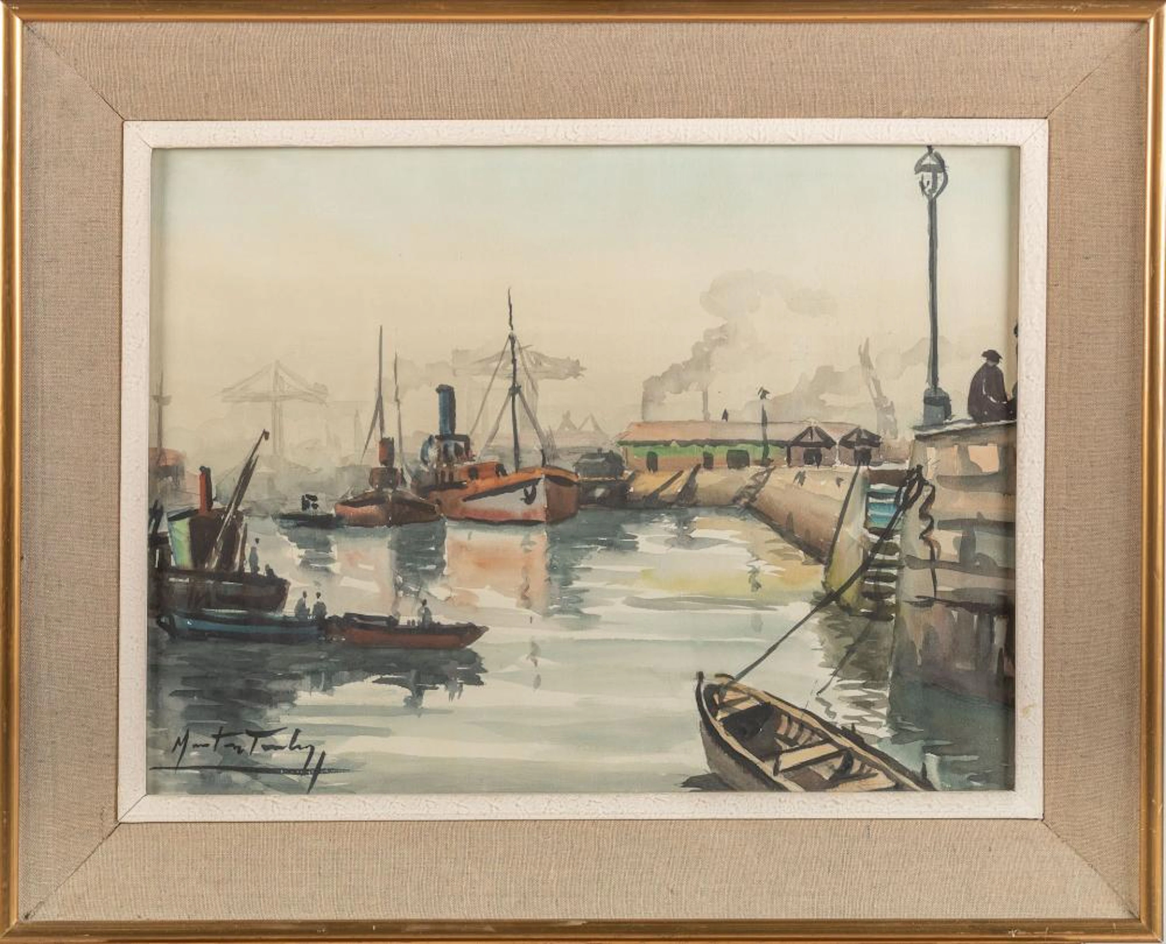 ARTURO MARTÍNEZ TAUBMANN (Bilbao, 1909 ? 1990) Título: "Ría de Bilbao"