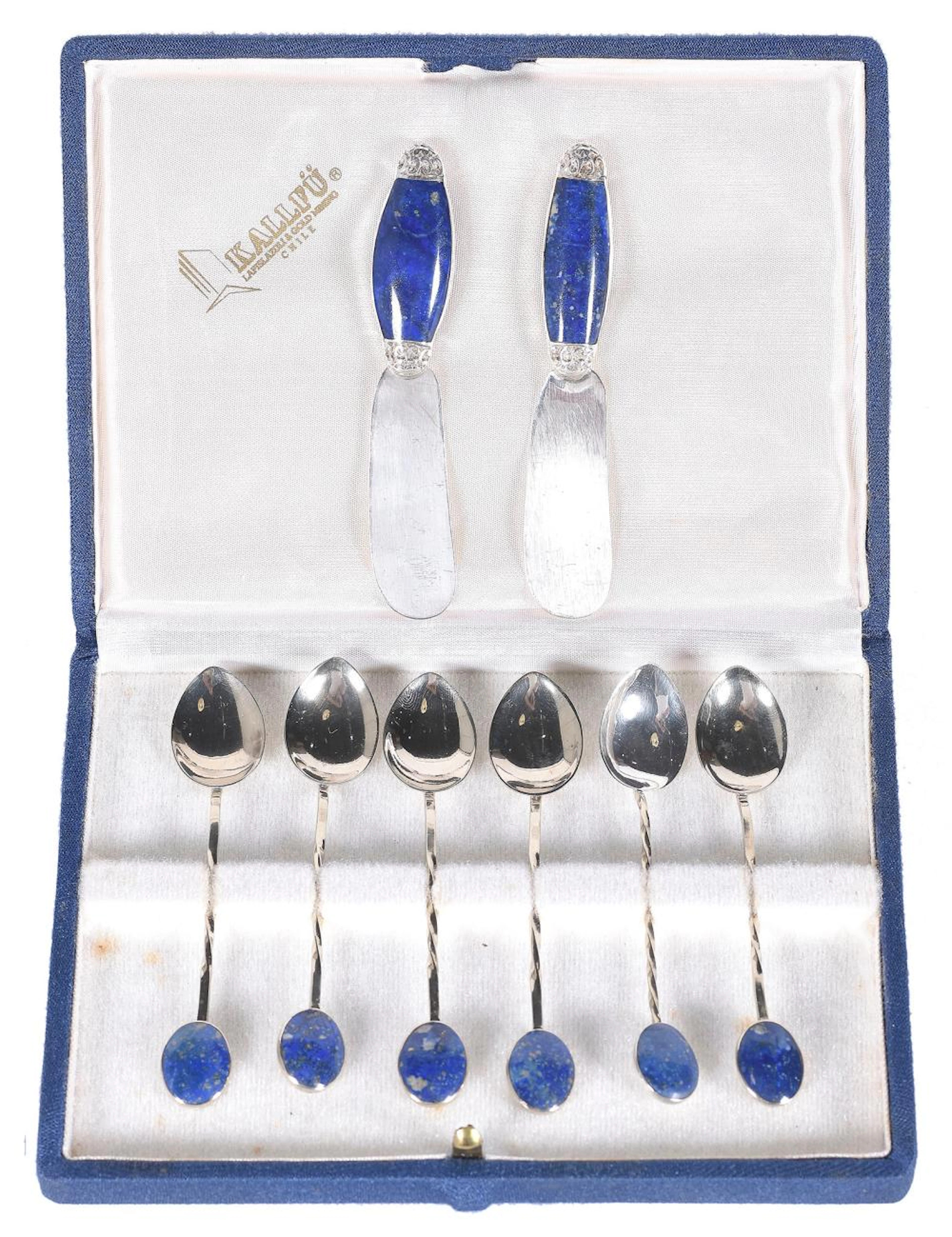 Lote compuesto por 6 cucharillas y 2 cuchillos de...