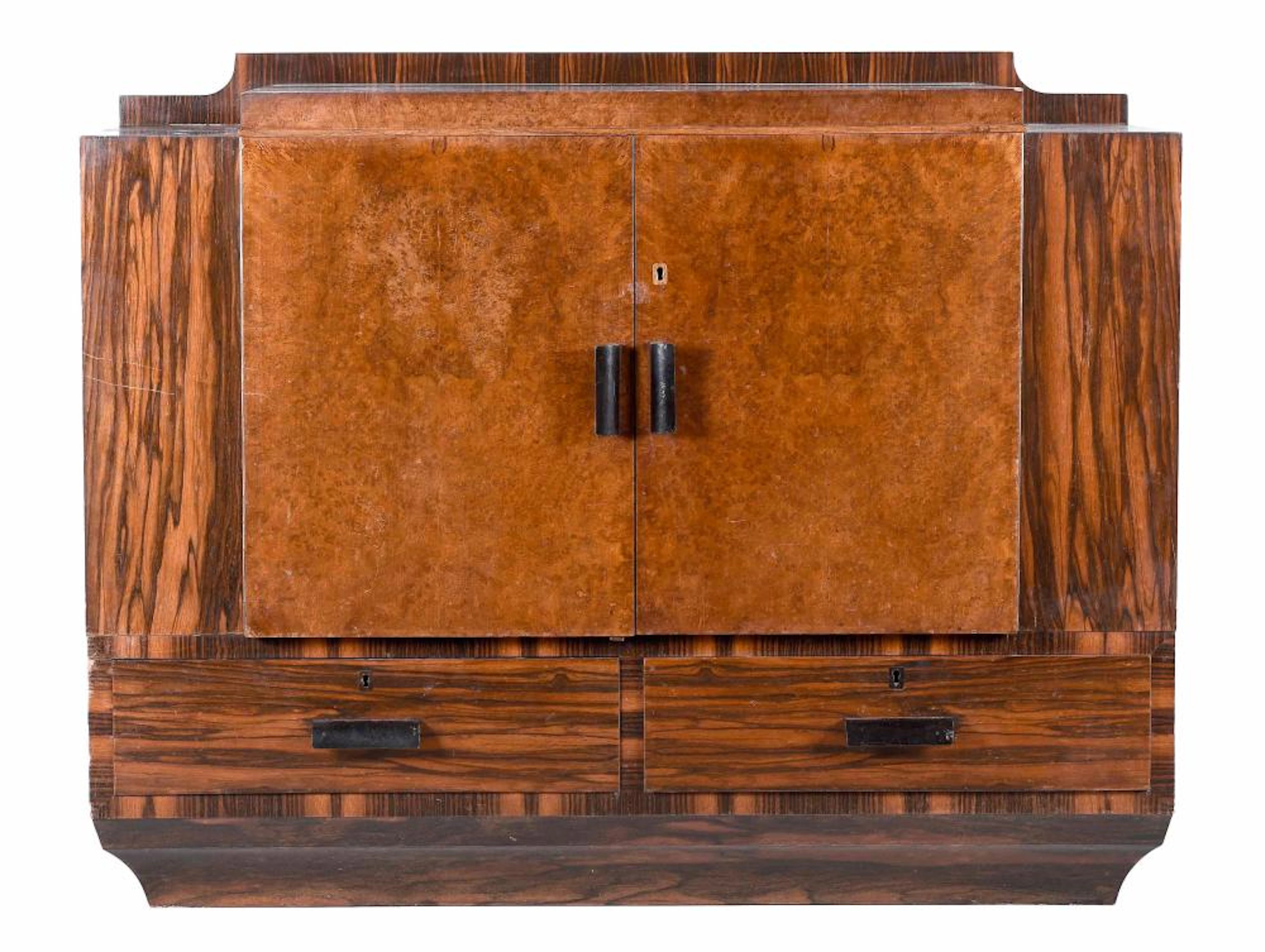Mueble-bar realizado en madera de ébano de Macassar de Época Art Decó