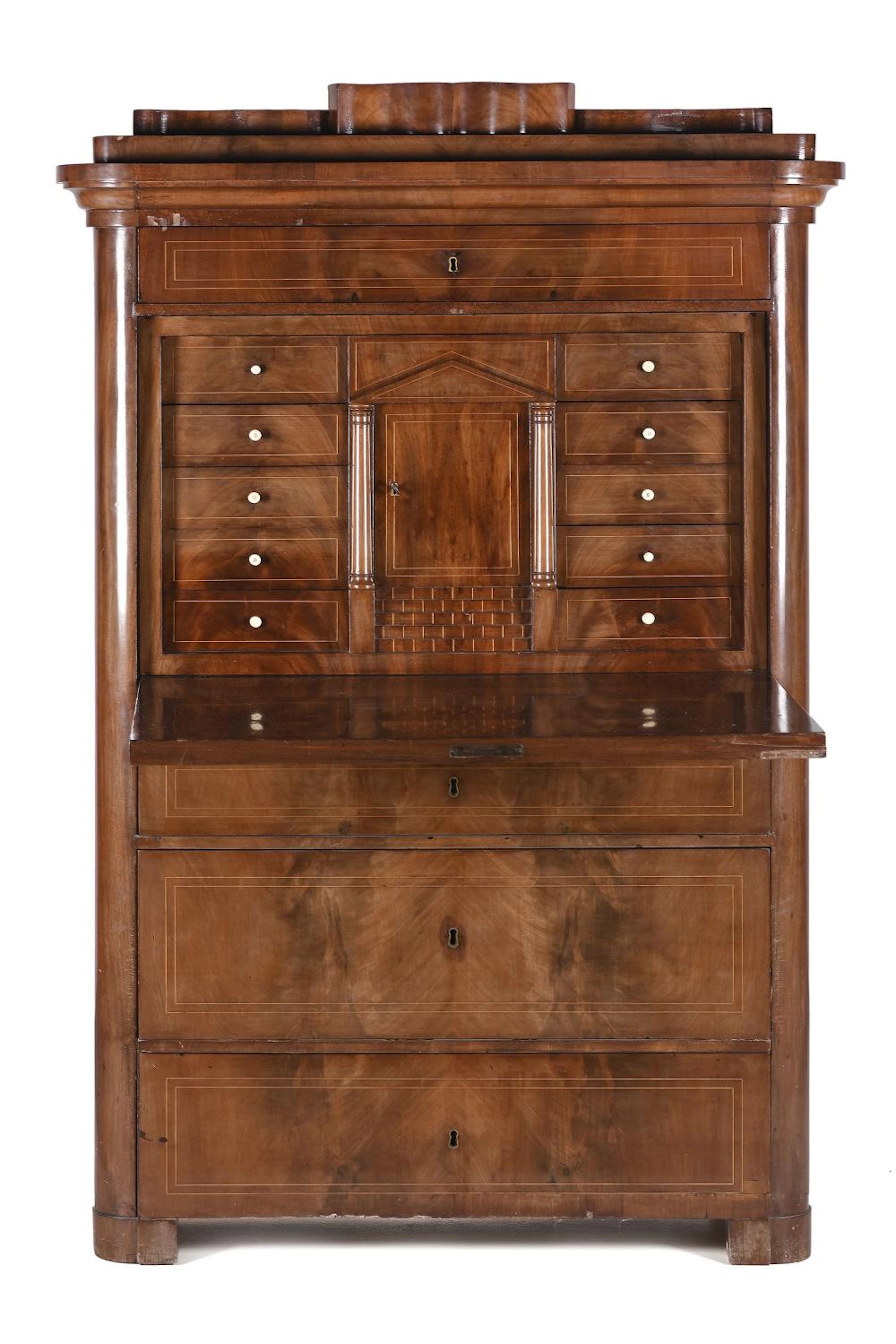 Mueble abattant Biedermeier realizado en madera de palma...