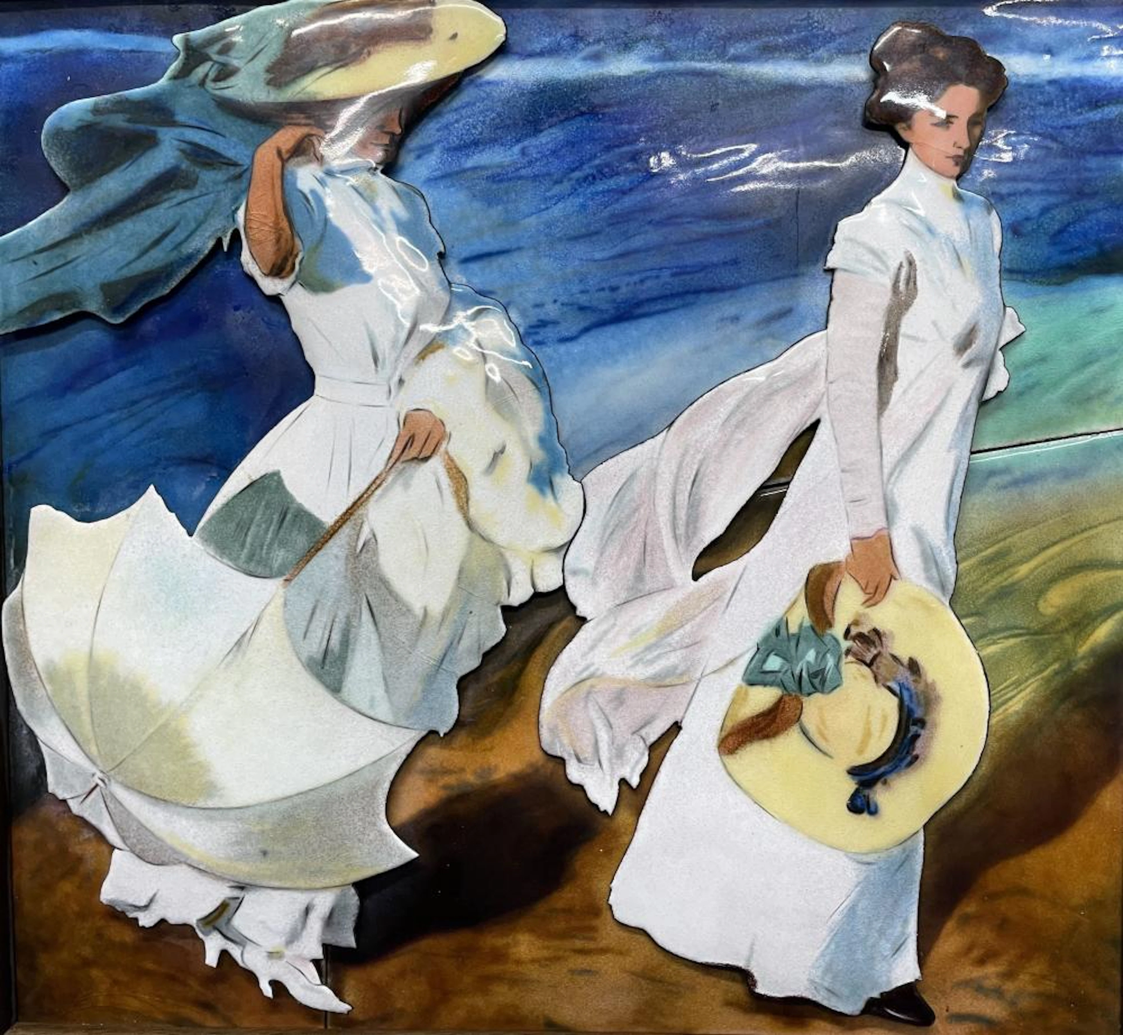 "Esmalte representando damas. Reproducción de Joaquín Sorolla"
