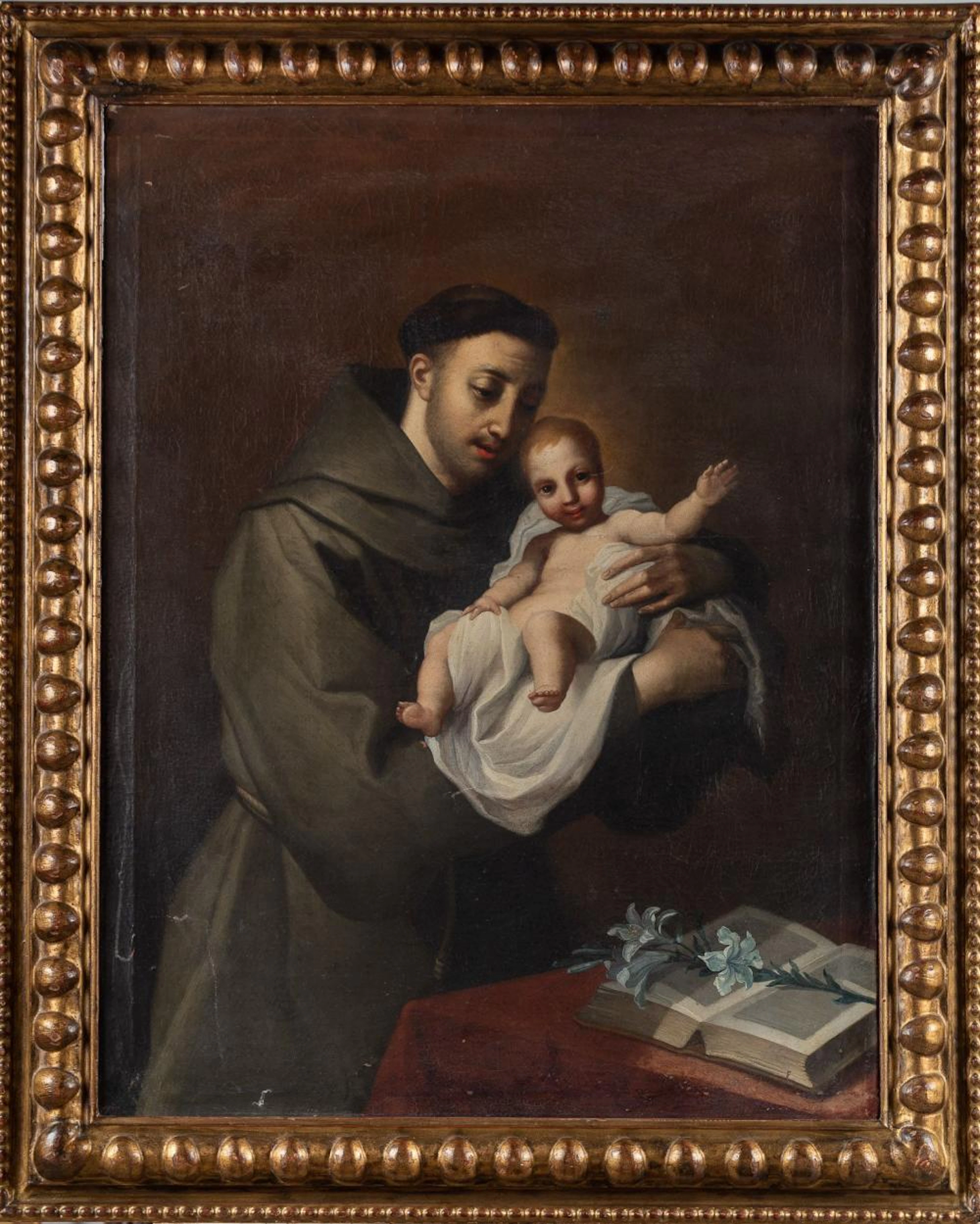 ATRIBUÍDO ANTONIO BALESTRA "San Antonio con Niño"