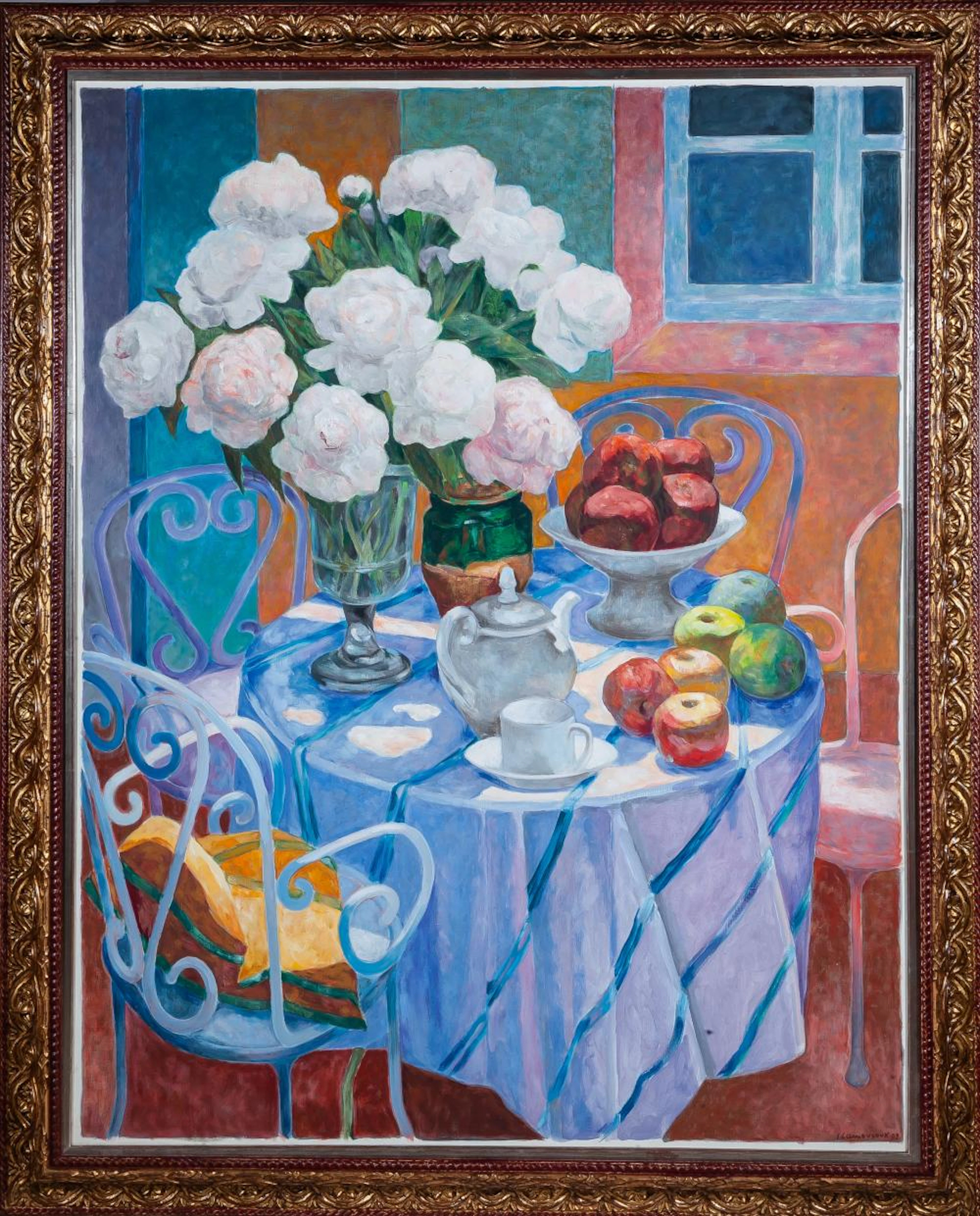 Jean Lamouroux (1933 - 2008) "Still Life with white roses"