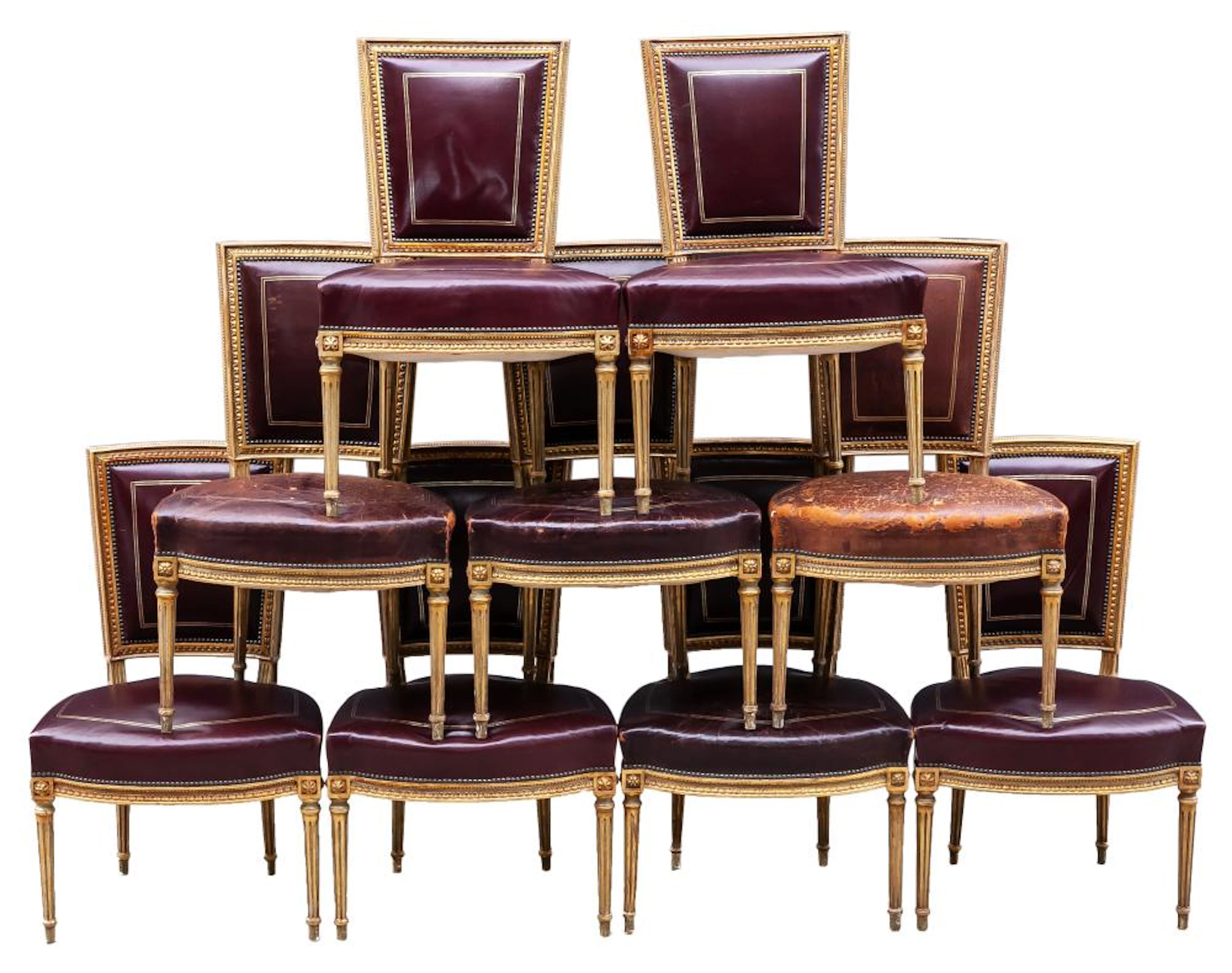 A set of fourteen Louis XVI style chairs