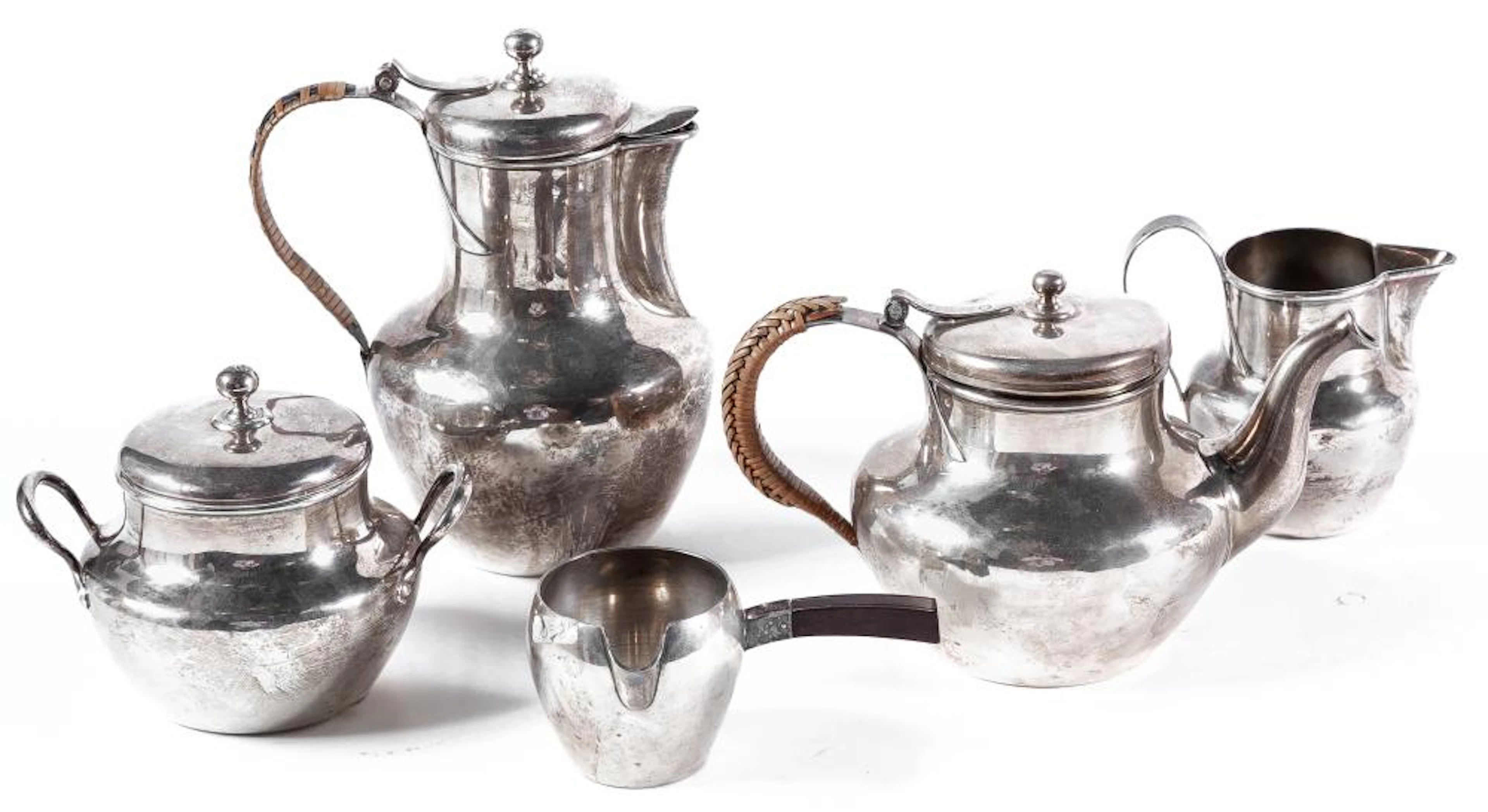 A Belgian silver five-piece tea and coffe service