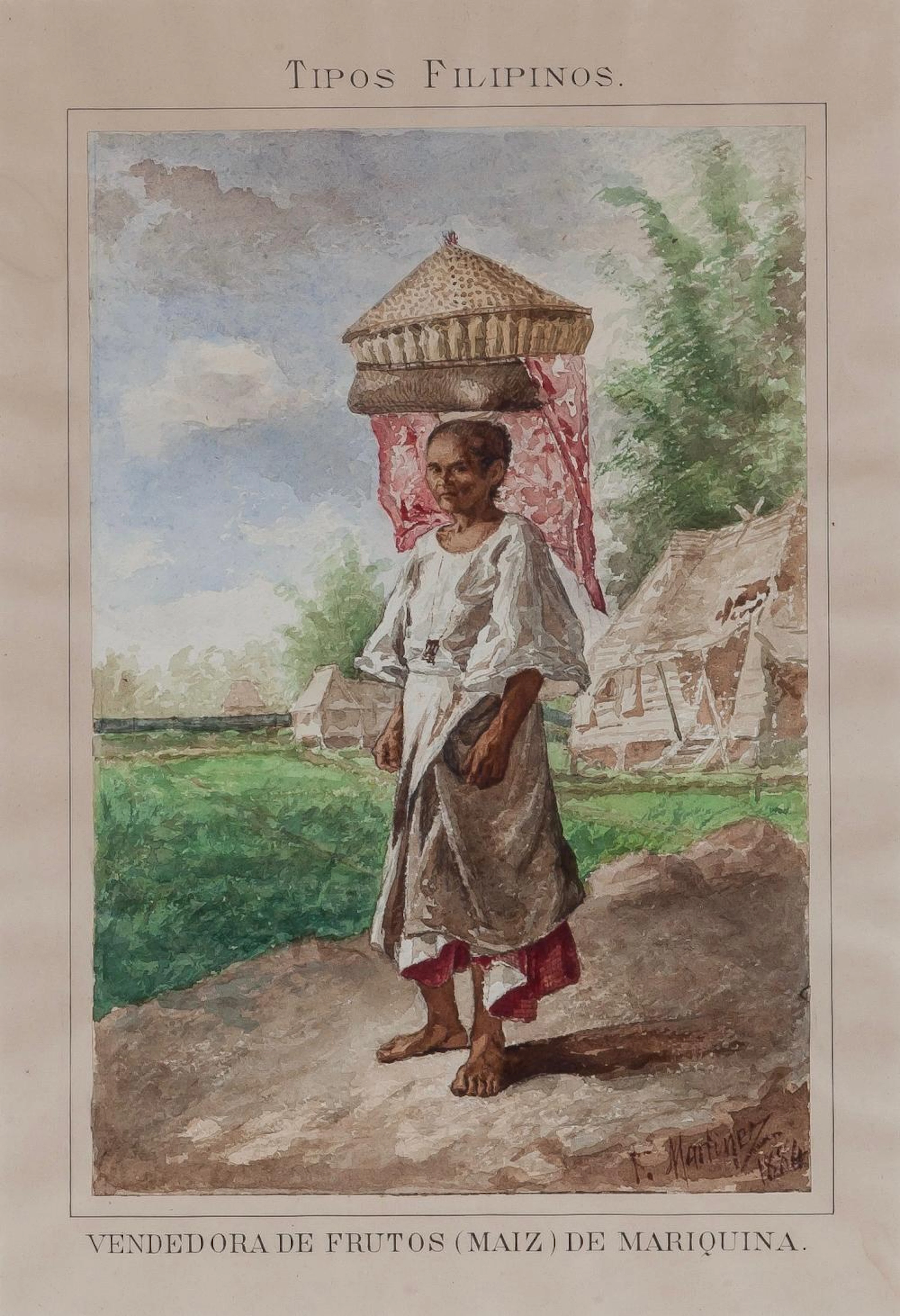 Félix Martínez Lorenzo (Manila 1859 - 1919) "Vendedora de frutos de Mariquina"