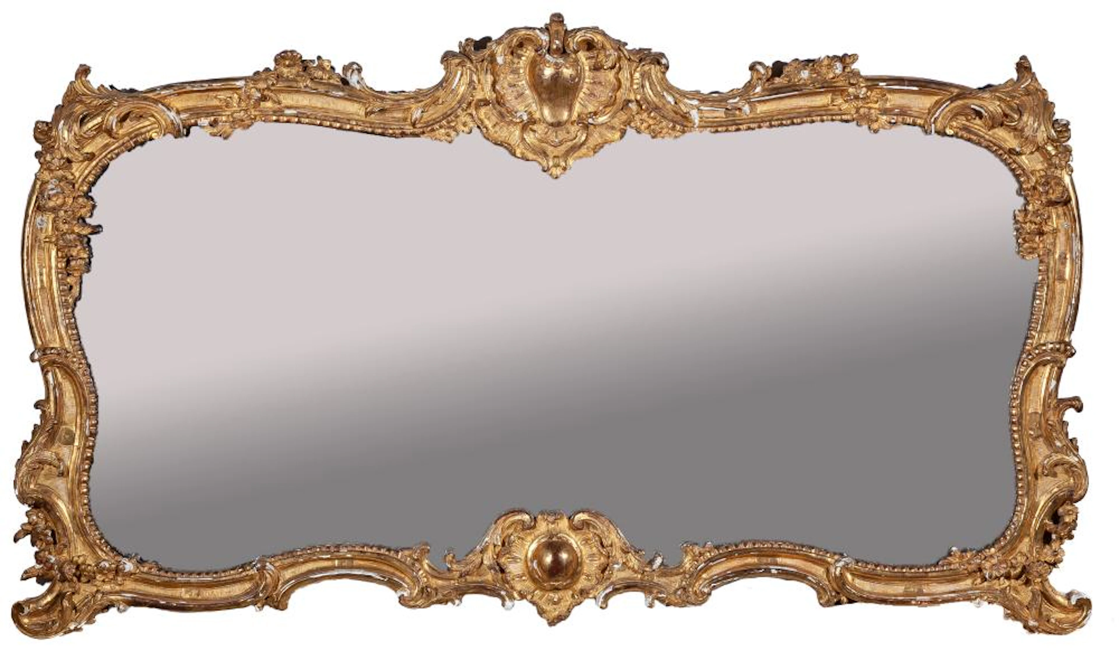 A Louis XV style carved giltwood mirror, 19th Century