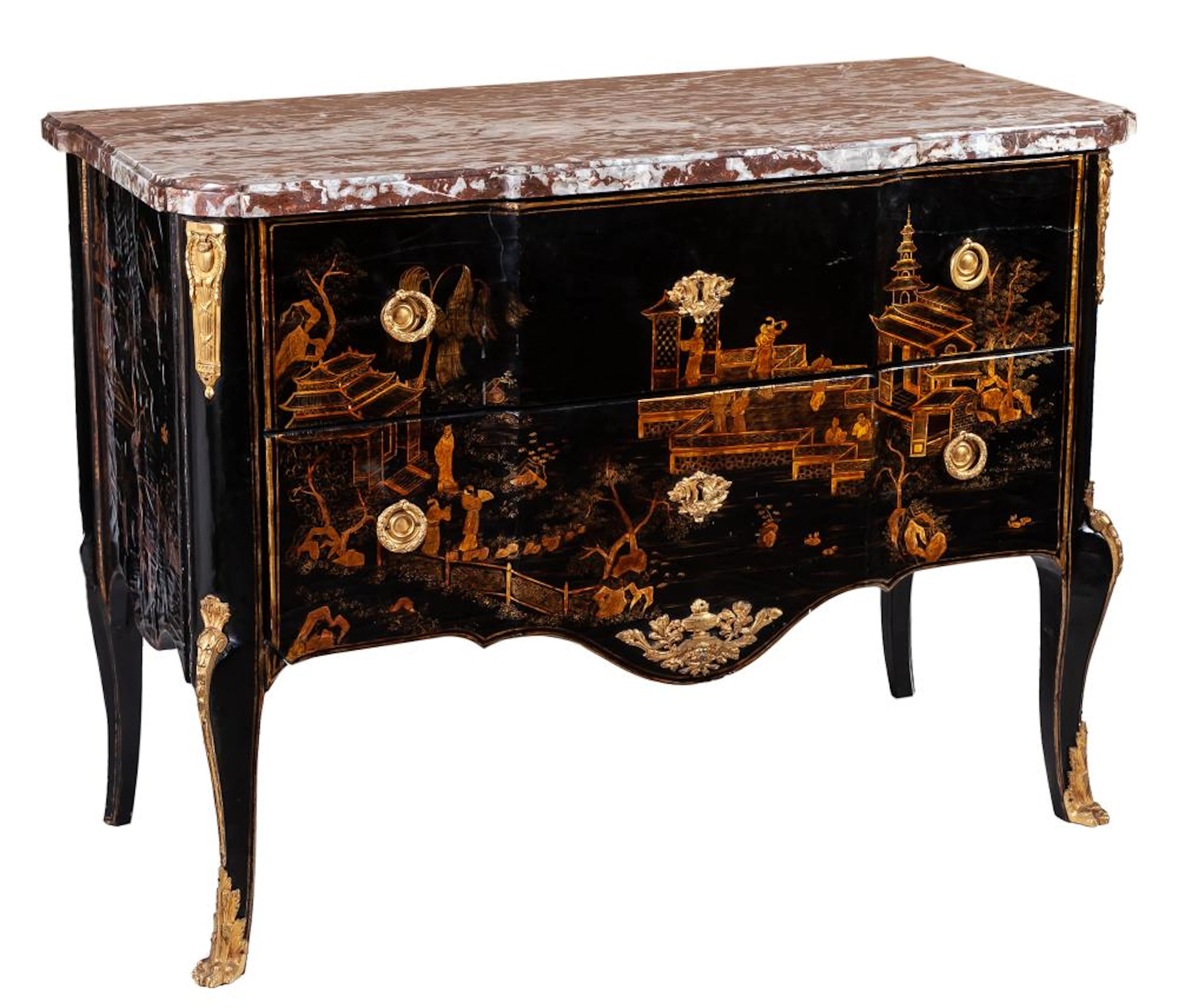 A Transitional Louis XV / Louis XVI style commode