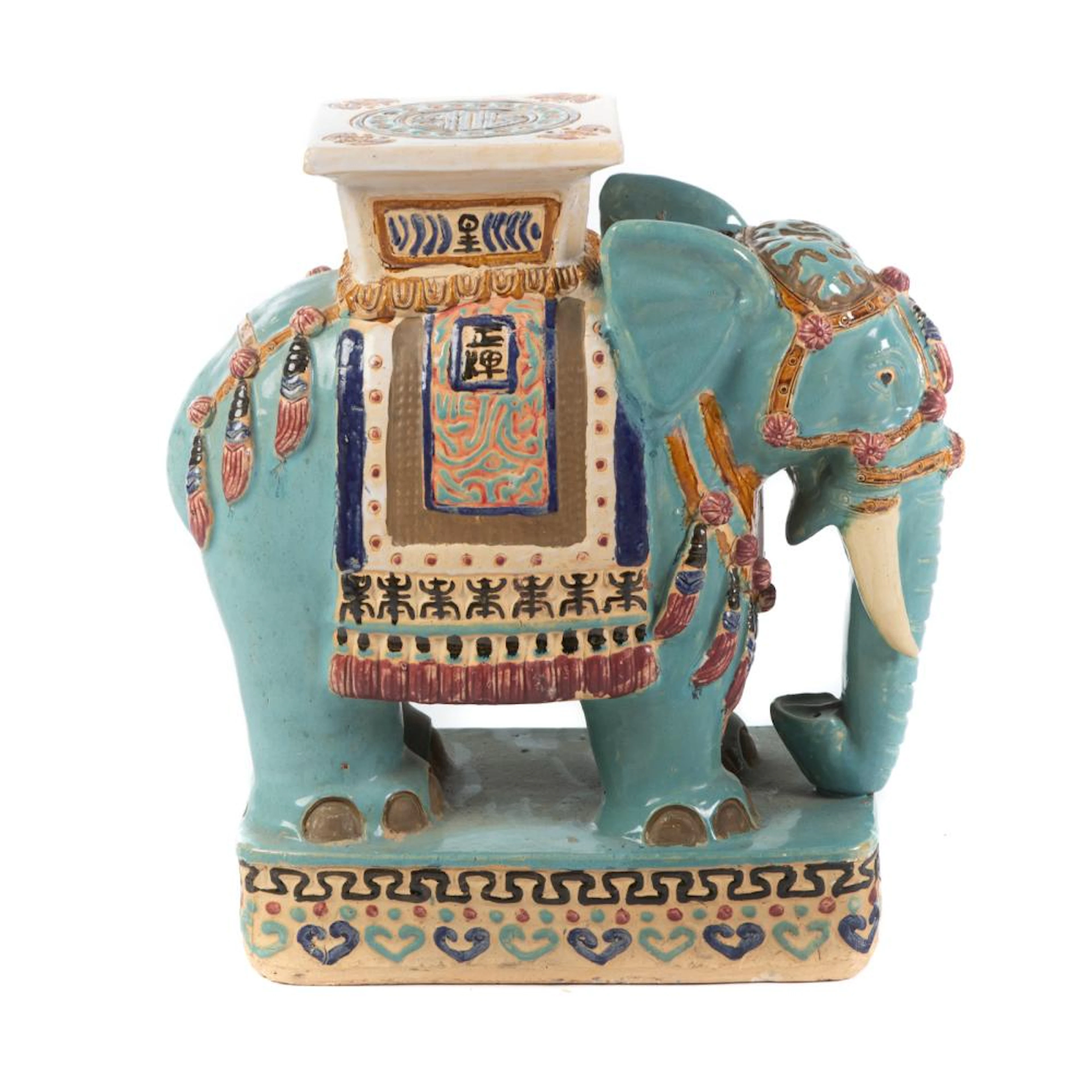 Asian Glazed Terracotta Elephant Garden Sea