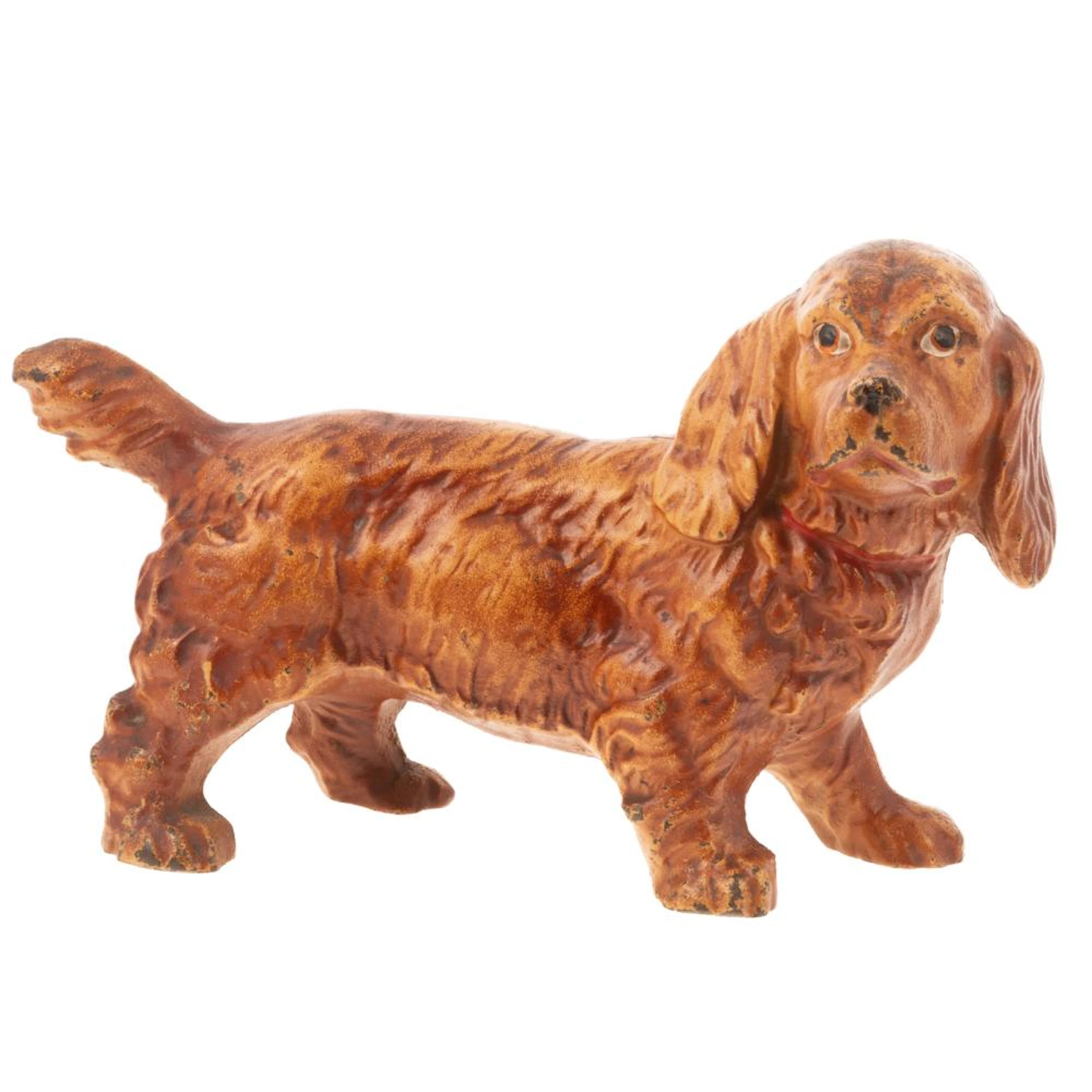 Hubley Painted Cast Iron Cocker Spaniel Doorstop