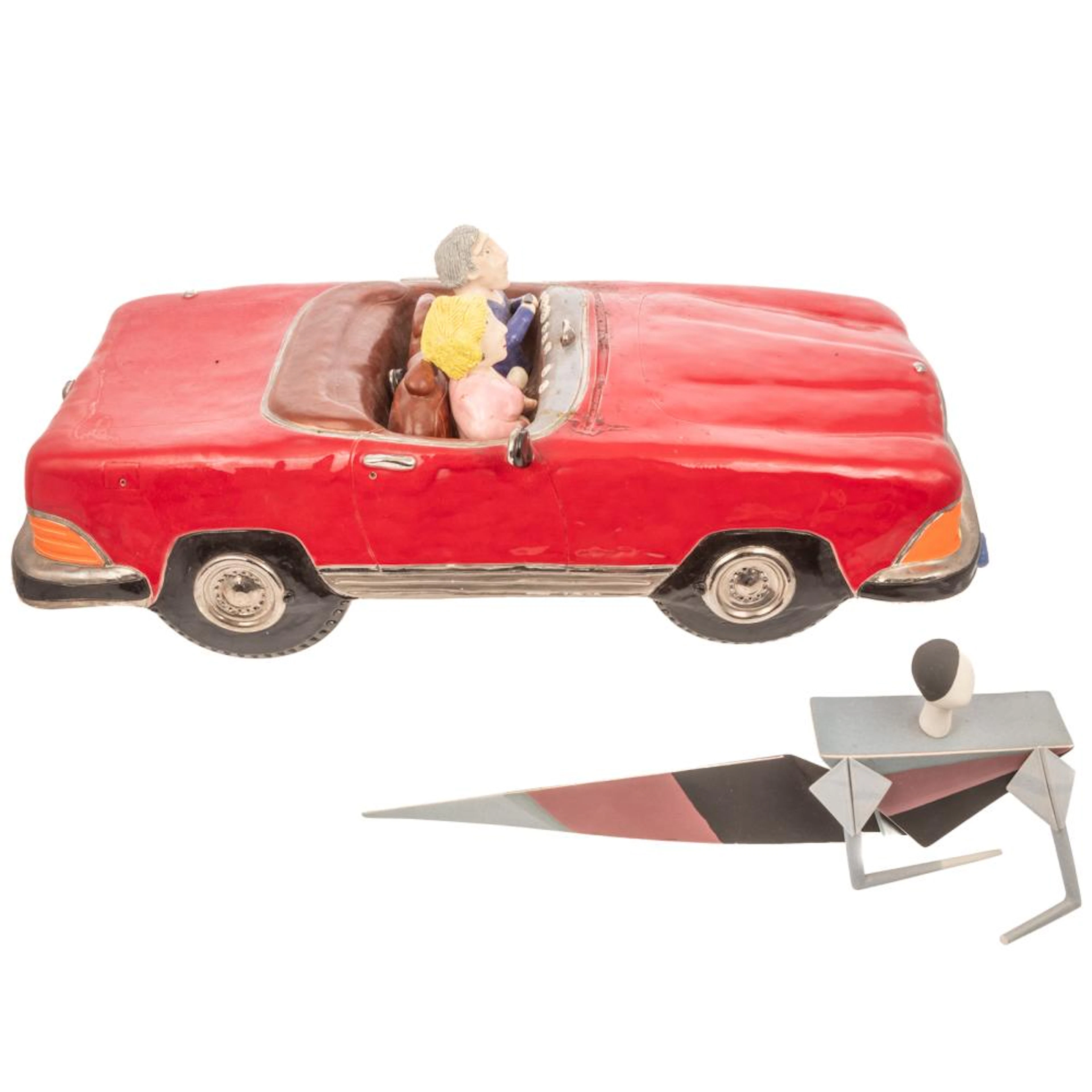 Steve McQuire Car & Art Pottery Sculpture