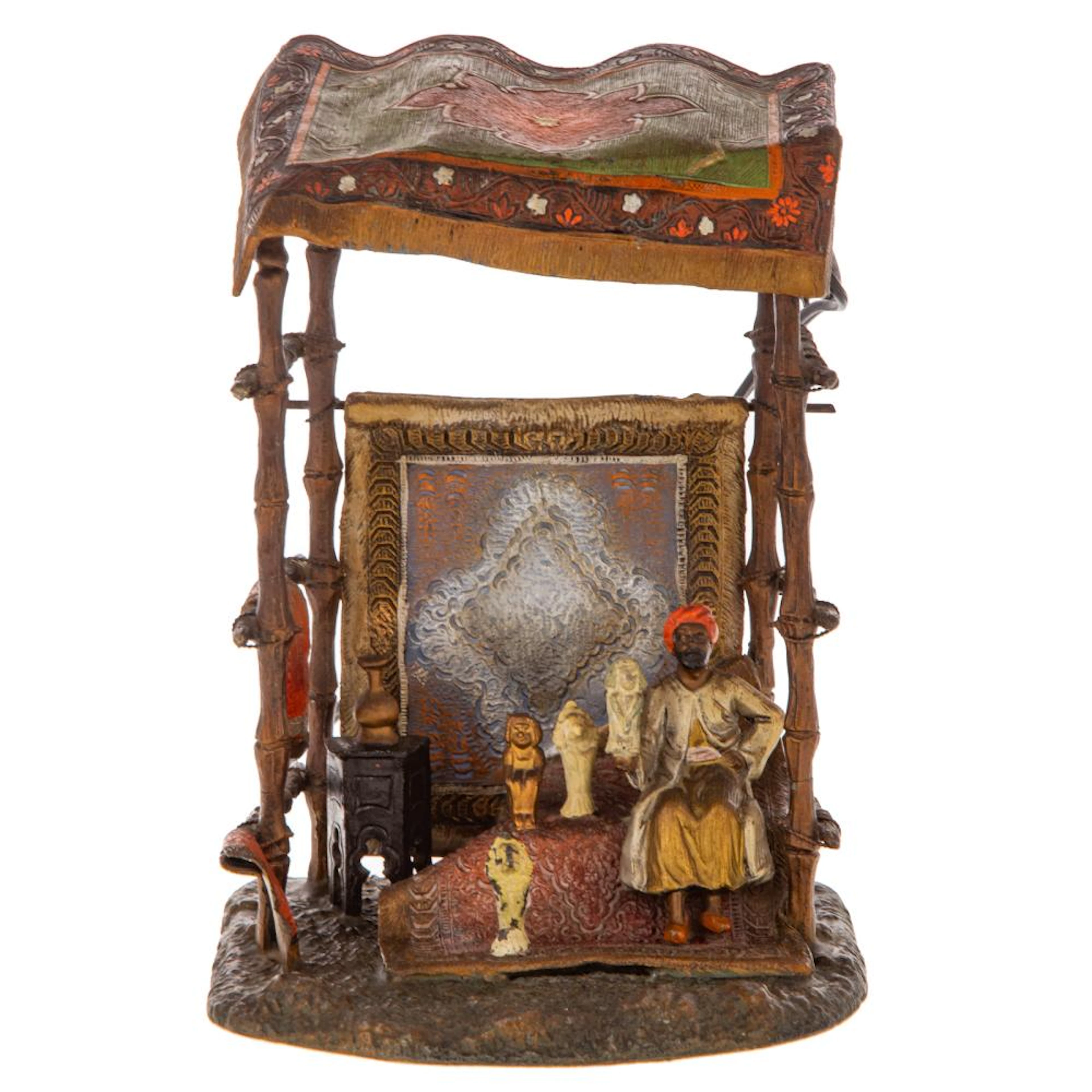 Austrian Cold Painted Bronze Lamp