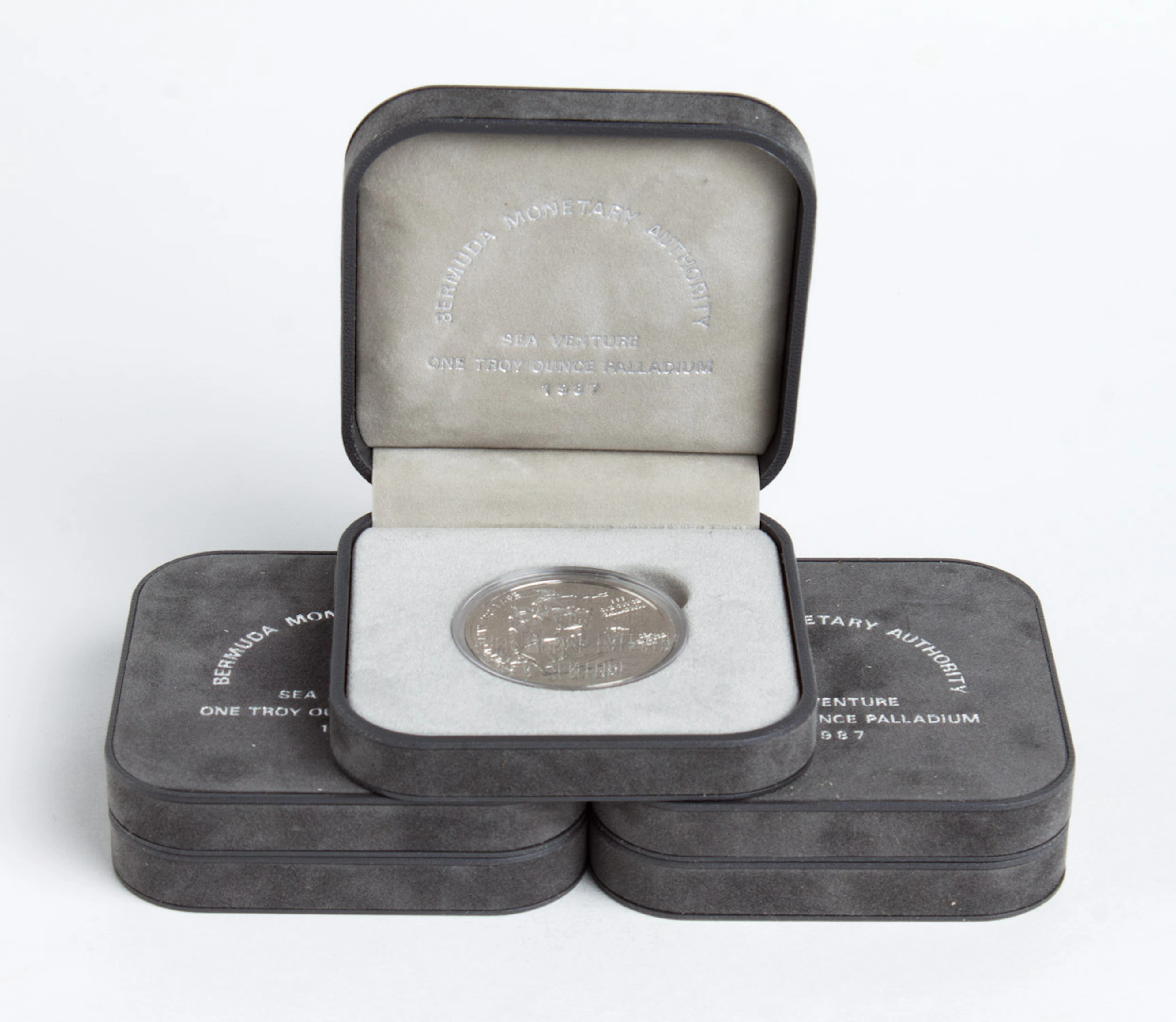 Three Bermuda Sea Venture bullion coins, 1987