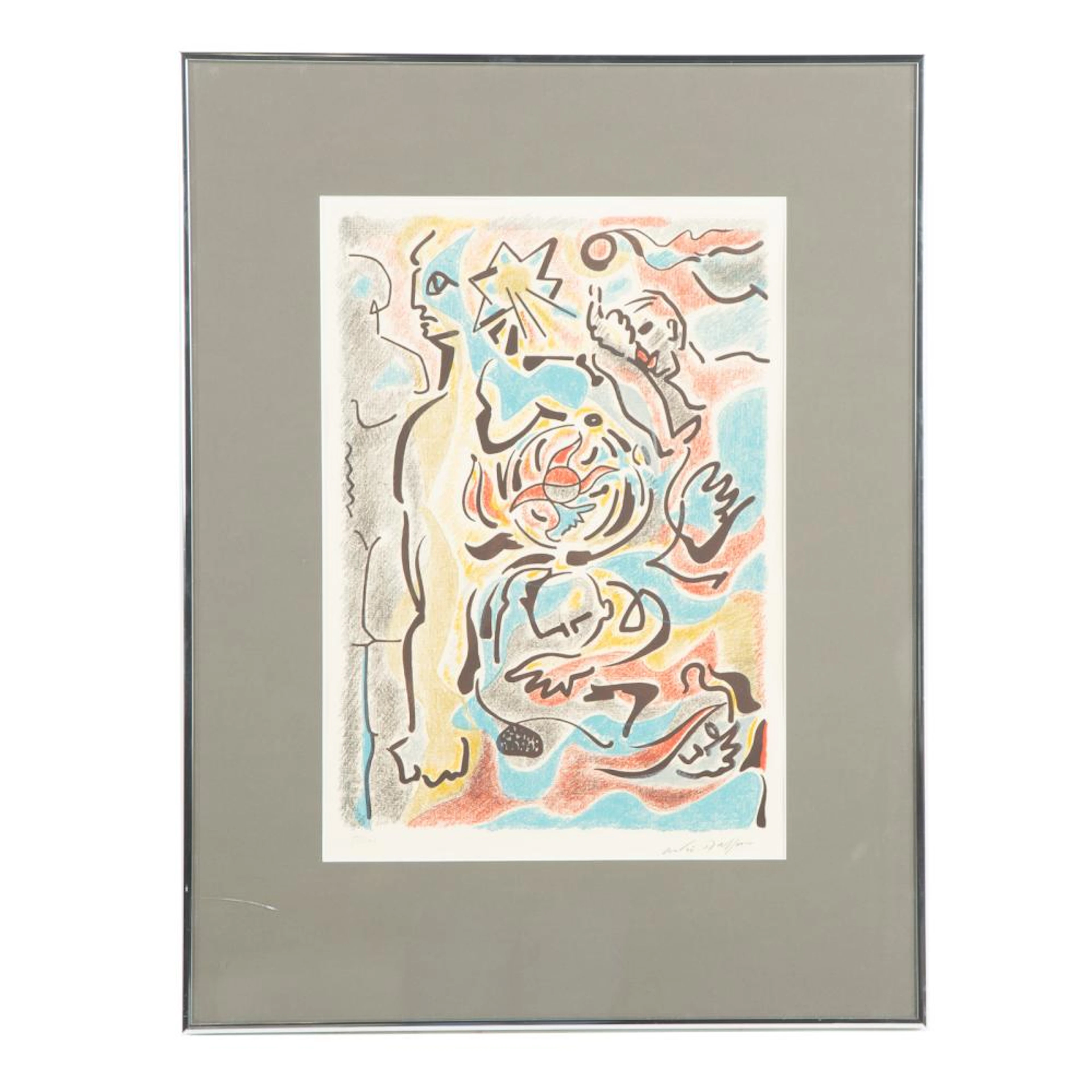 Andre Masson. "Ommagio a Michelangelo," lithograph