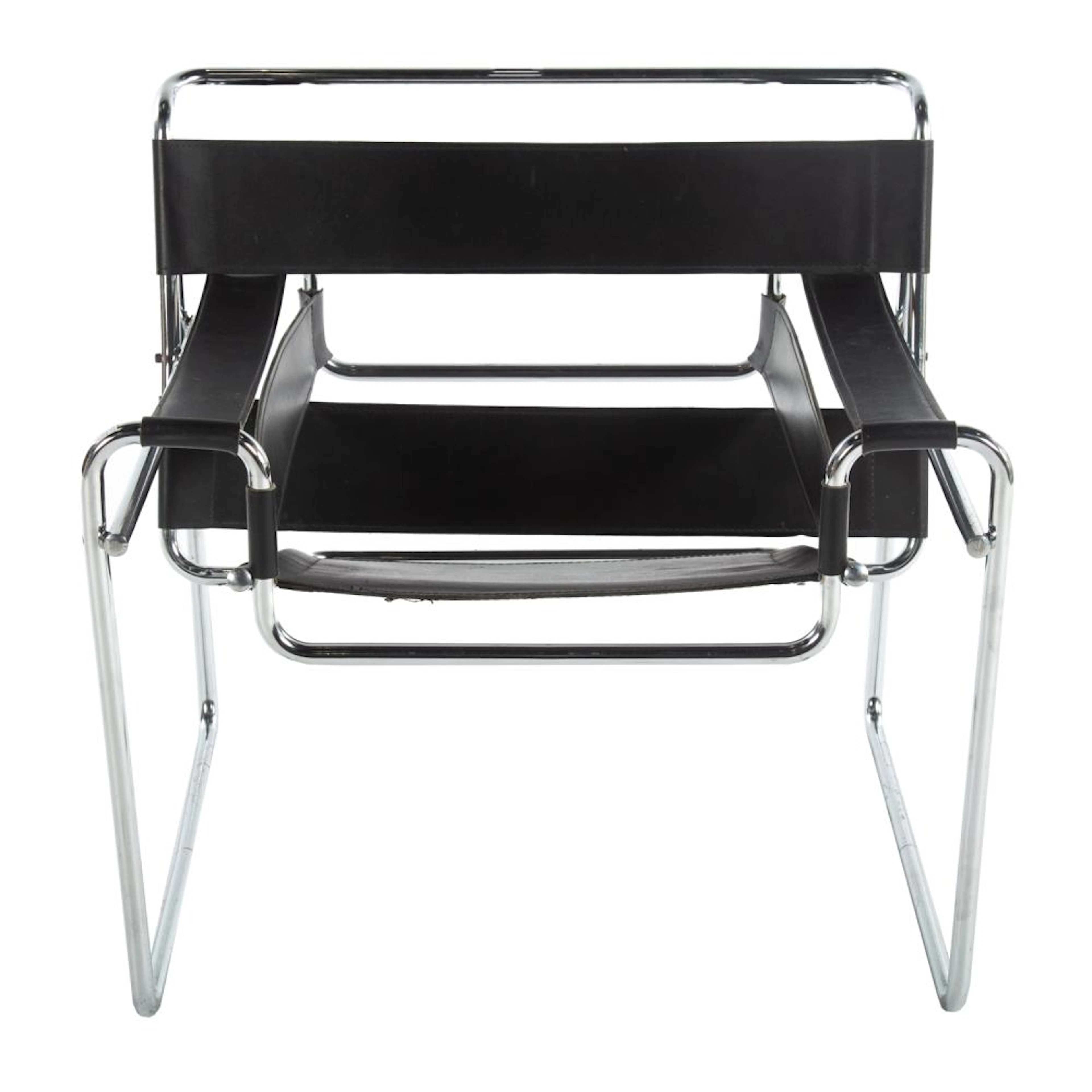 Knoll Style Chrome & Leather Wassily Chair