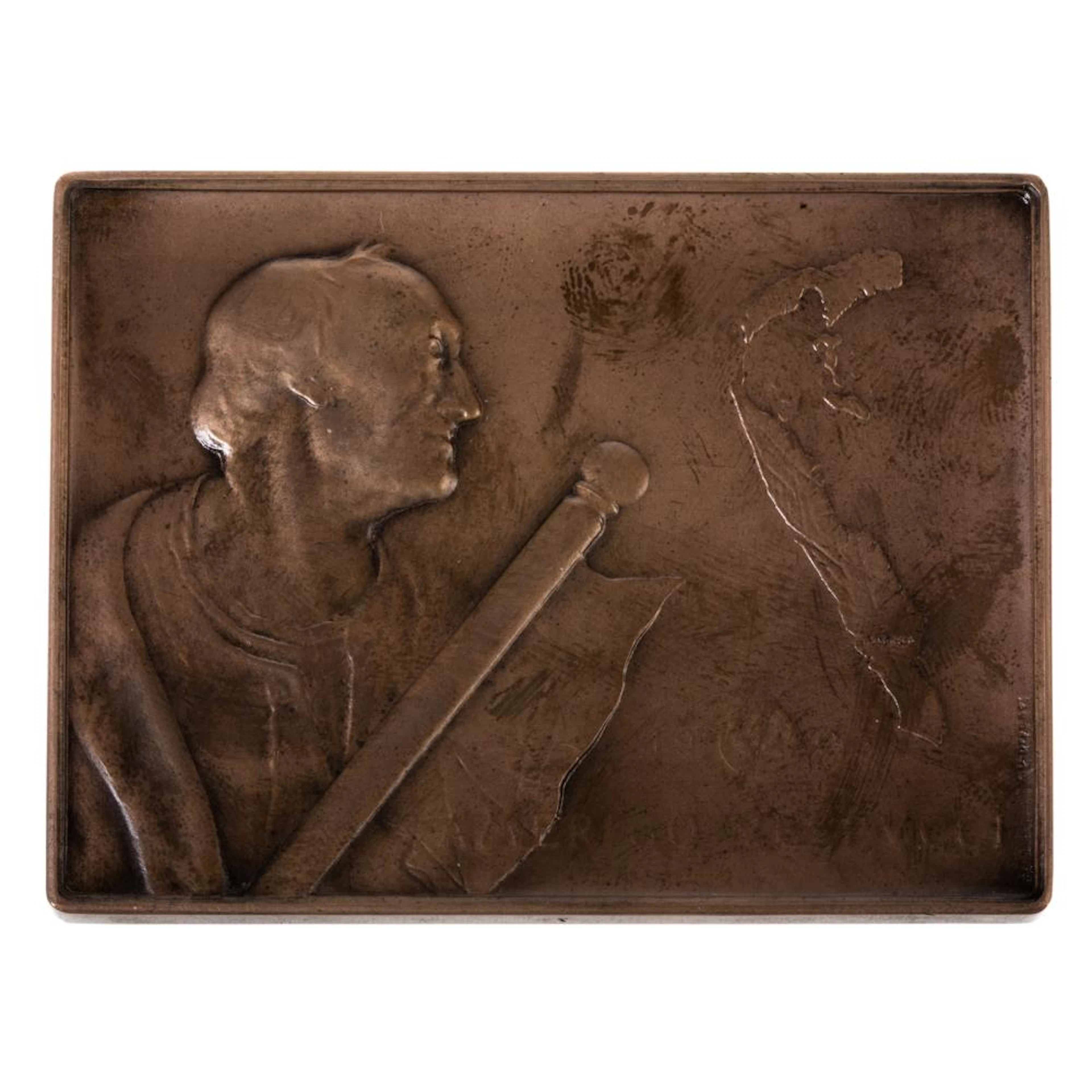 Amerigo Vespucci Plaque in Bronze
