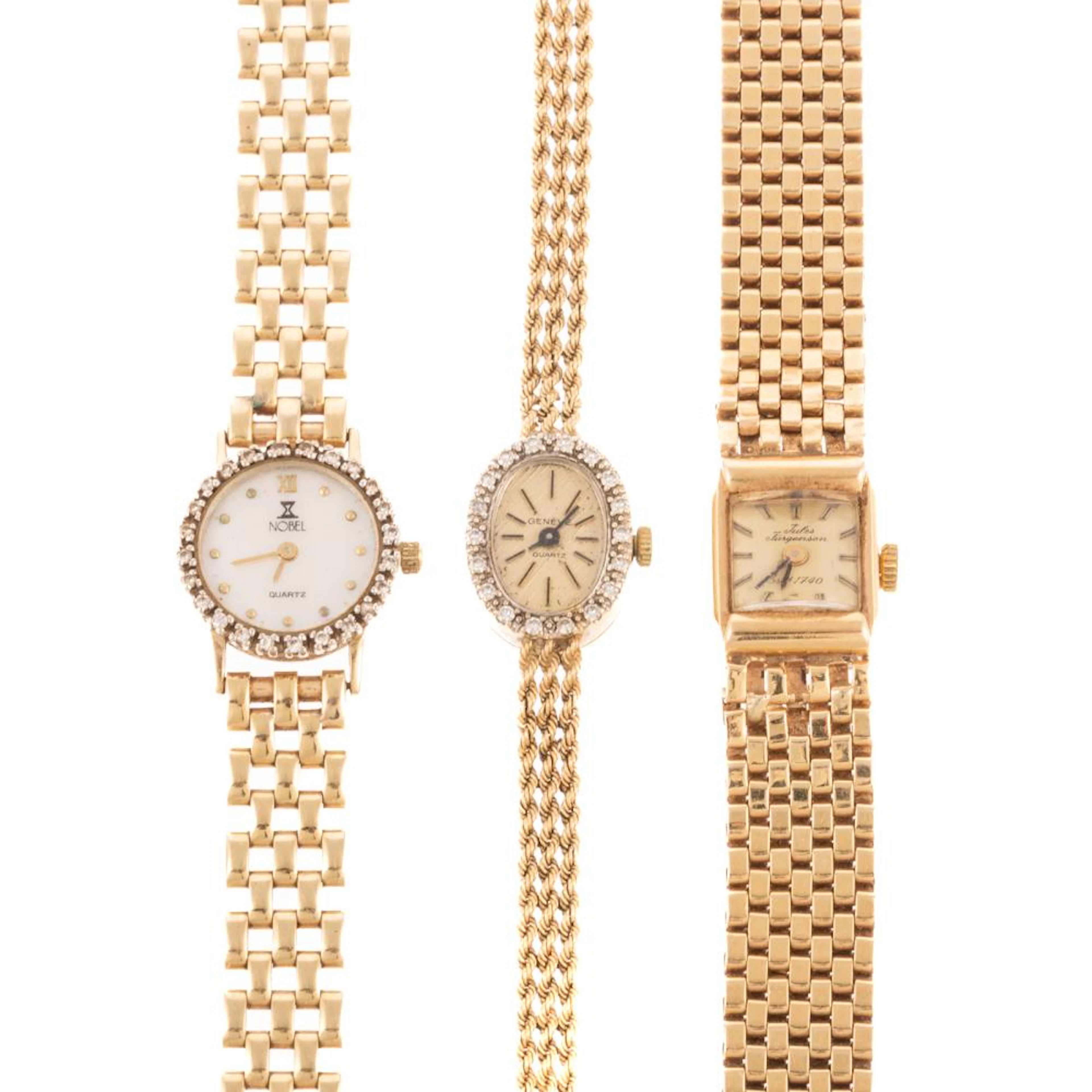 Three Vintage 14K Gold Wrist Watches